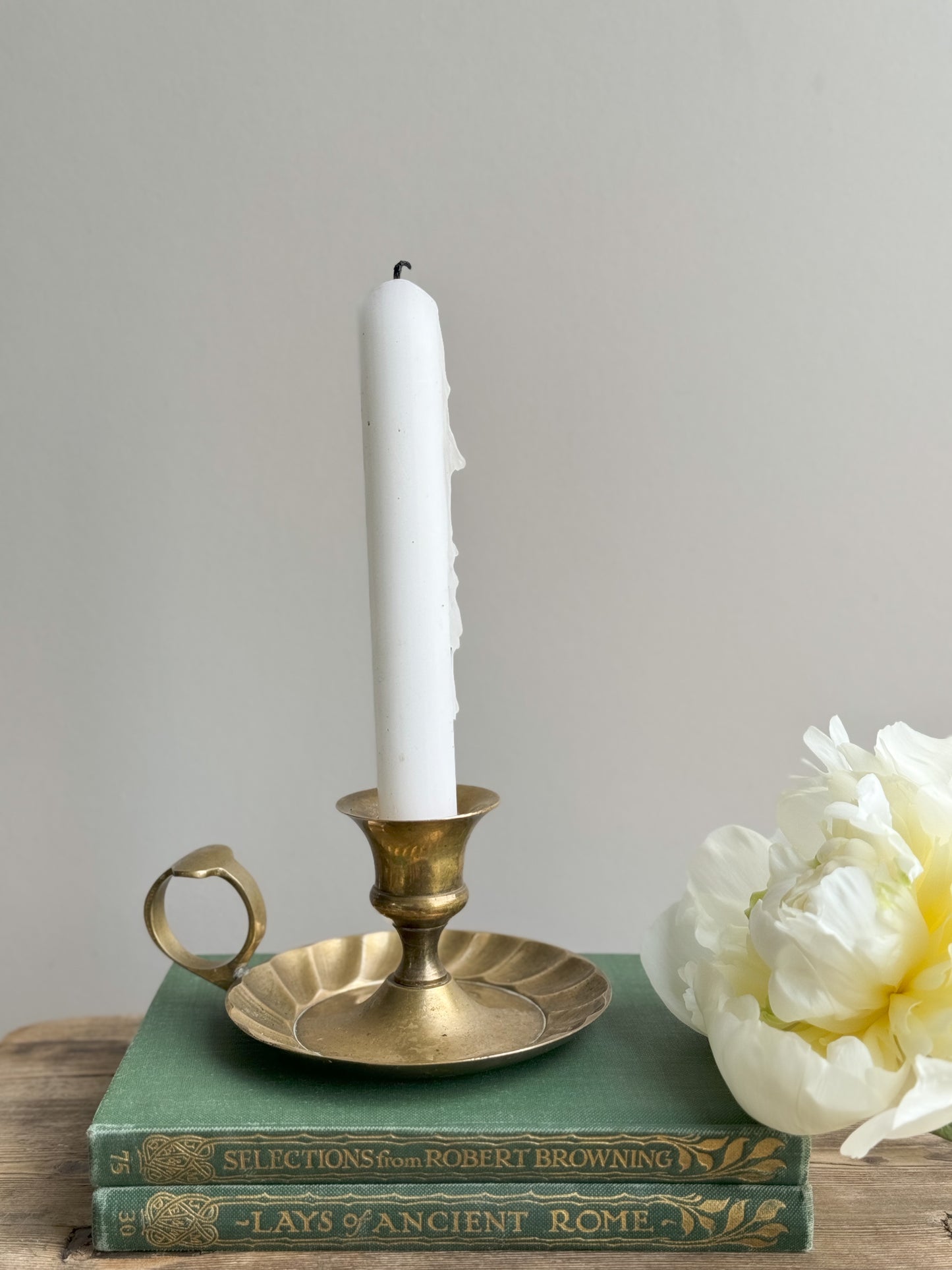 Vintage Brass Scalloped Chamberstick