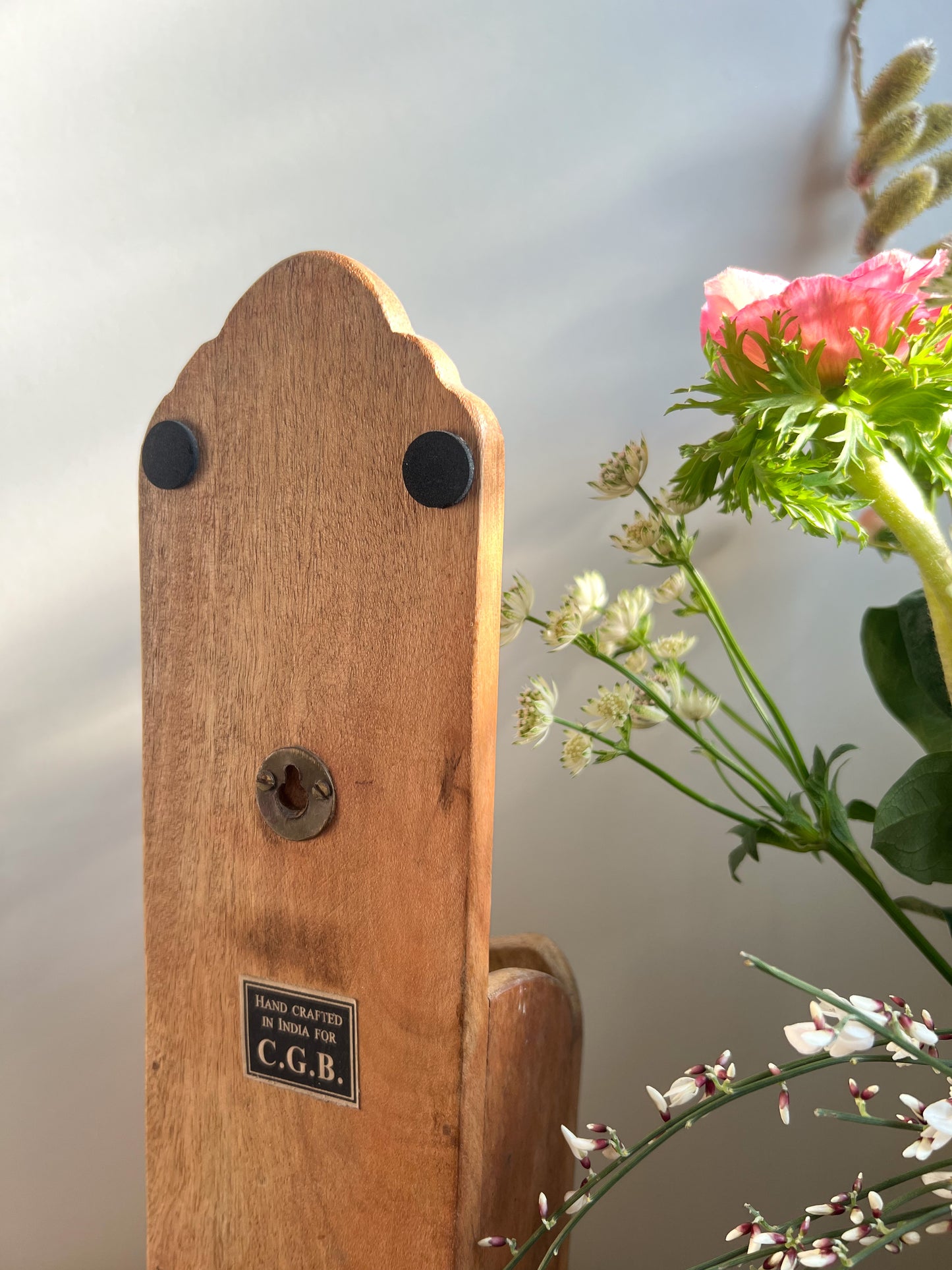 Vintage Hand-carved Bow Detail Candle Box with Match Box Drawer • Made in India