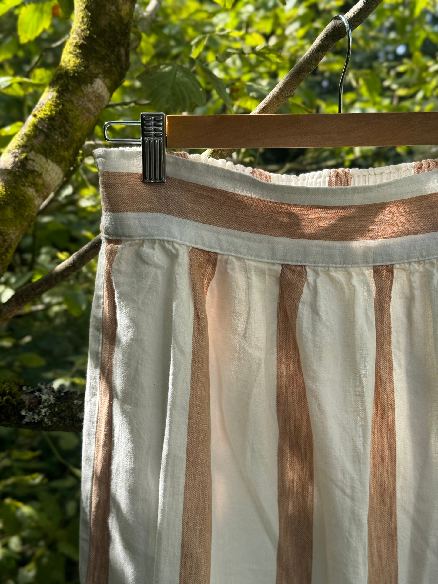 Madewell Linen & Cotton Tiered Midi Skirt, Size M (New with Tags)