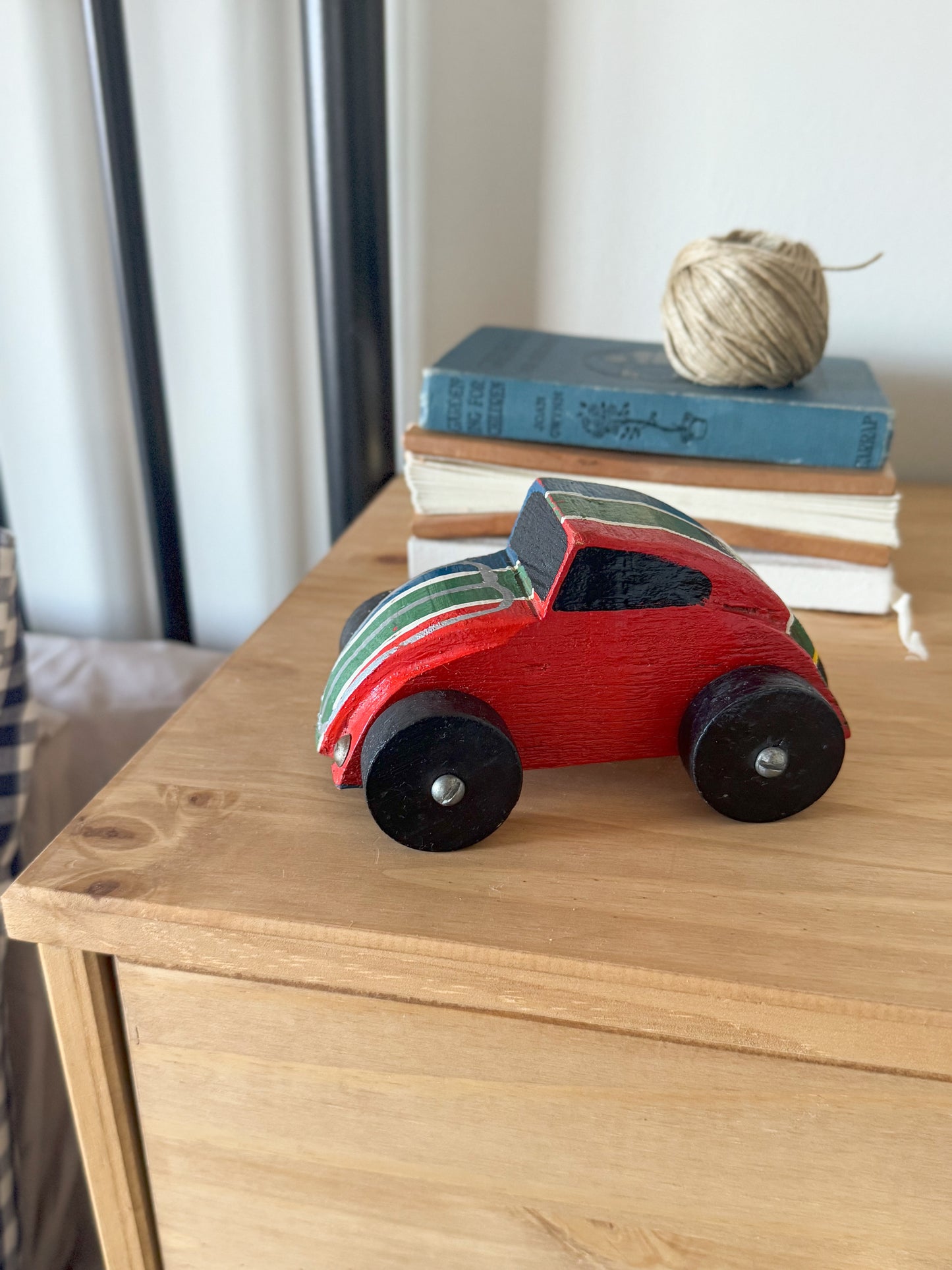 Vintage Handmade Wooden Folk Art Toy Car
