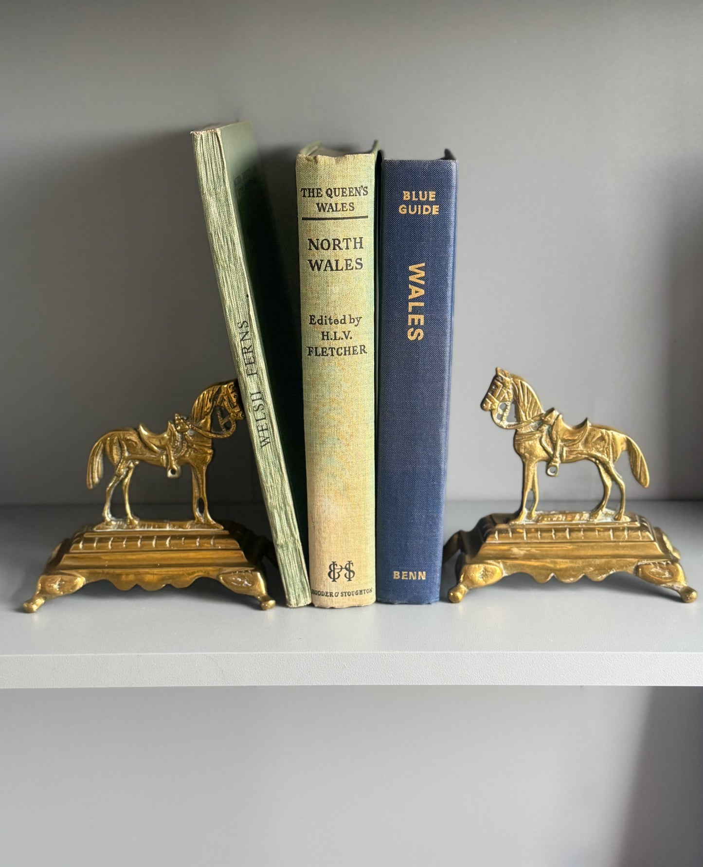 Vintage 1920s/30s Brass Horse Bookends • Fireside Fenders