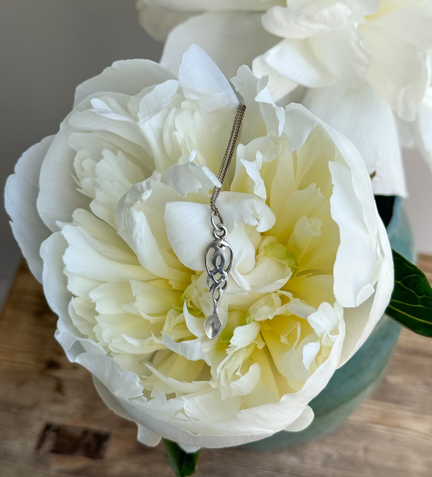 Vintage Sterling Silver 925 Welsh Love Spoon Necklace