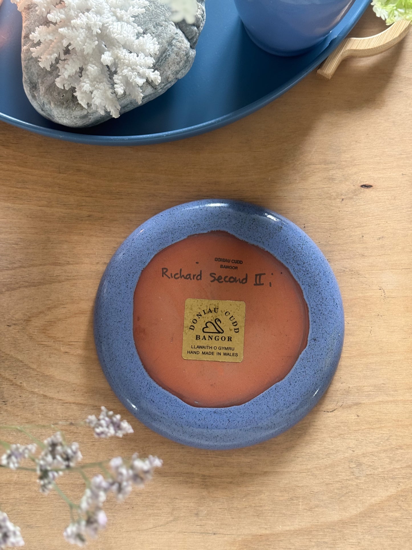 Rare Vintage Welsh Studio Pottery Plate by Doniau Cudd, Bangor, North Wales