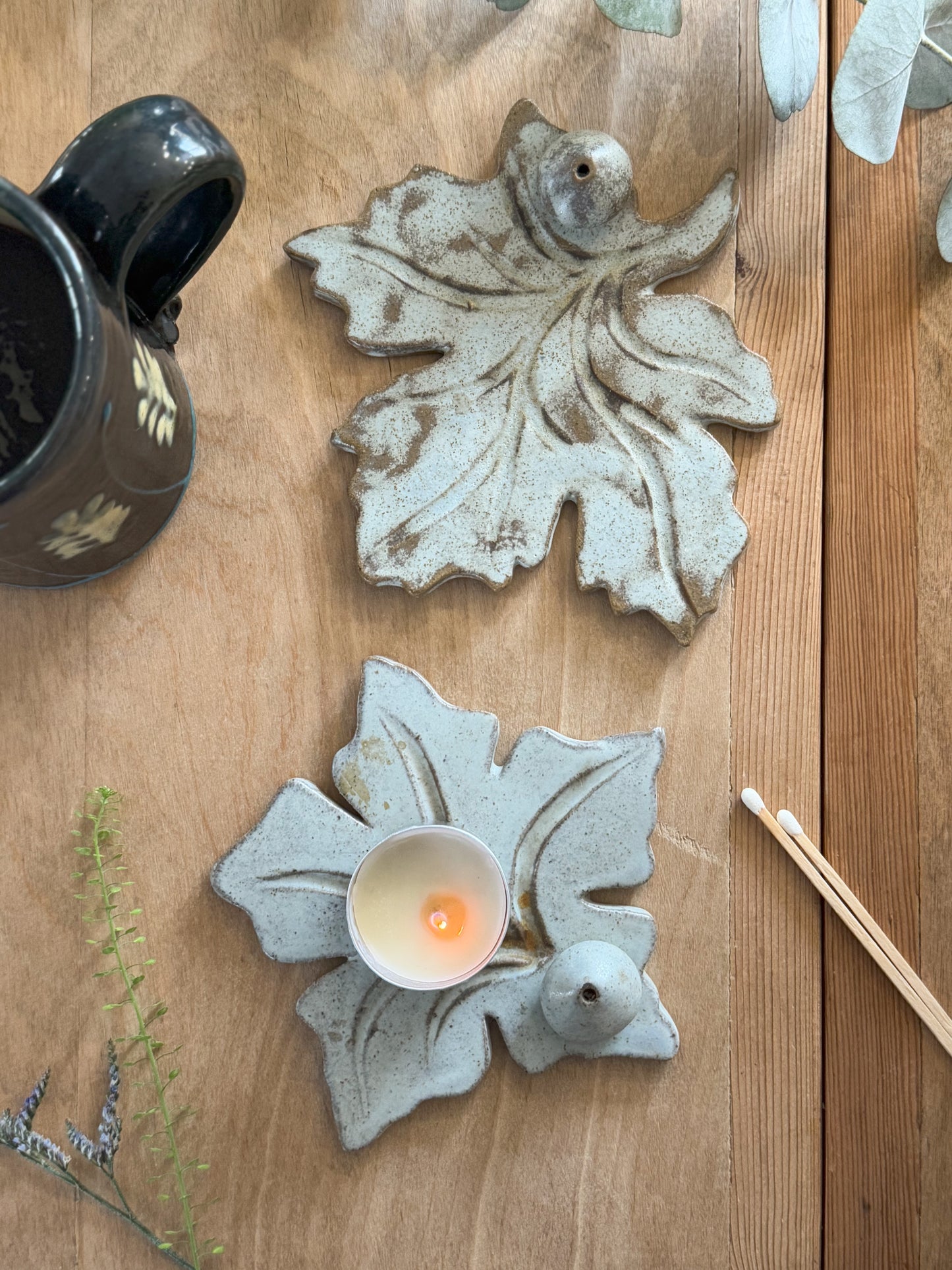 Unique Studio Pottery Maple Leaves | Incense holders, Coasters, Tea-light Candle Holders