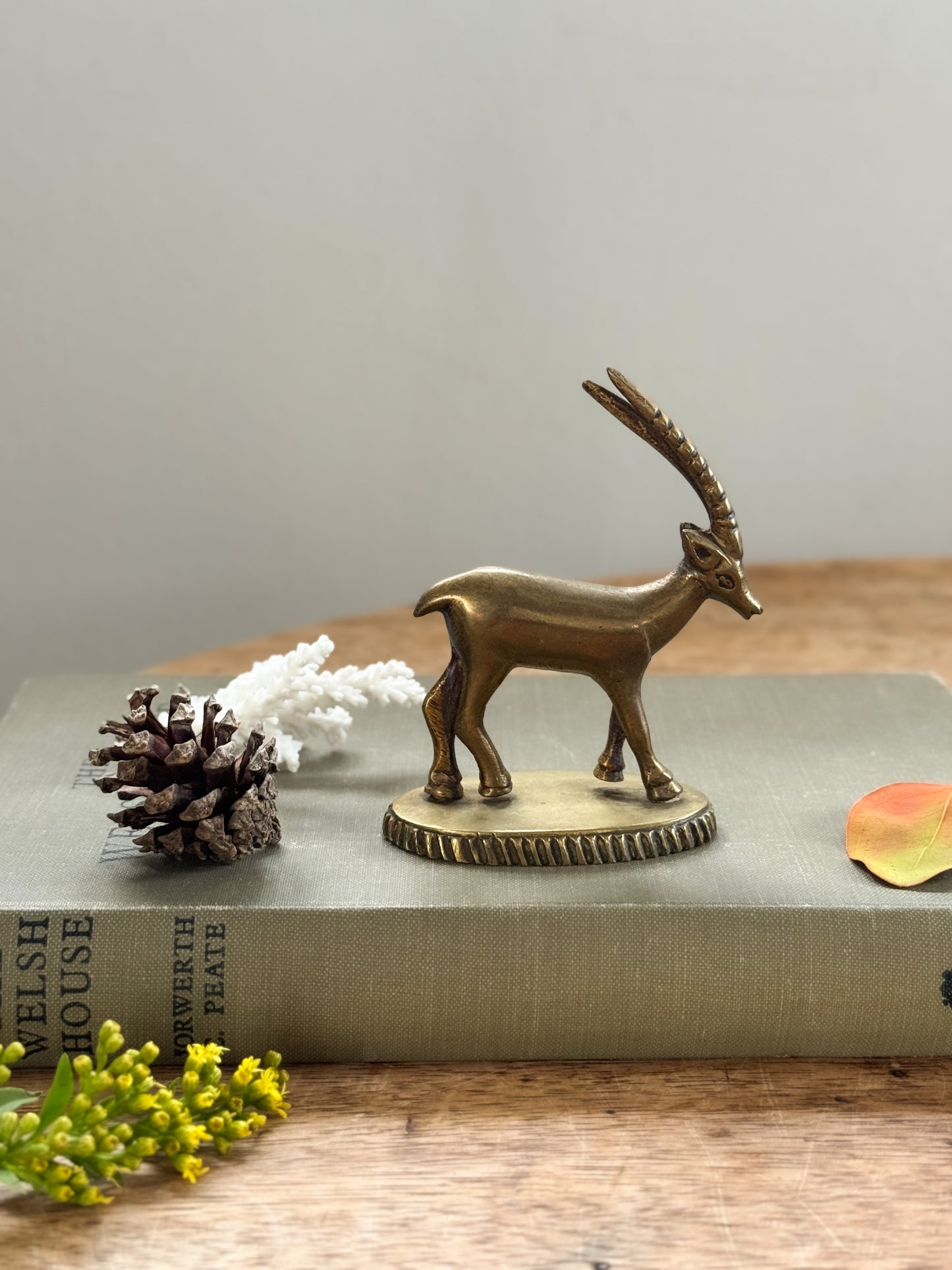 Vintage Solid Brass Gazelle Figurine