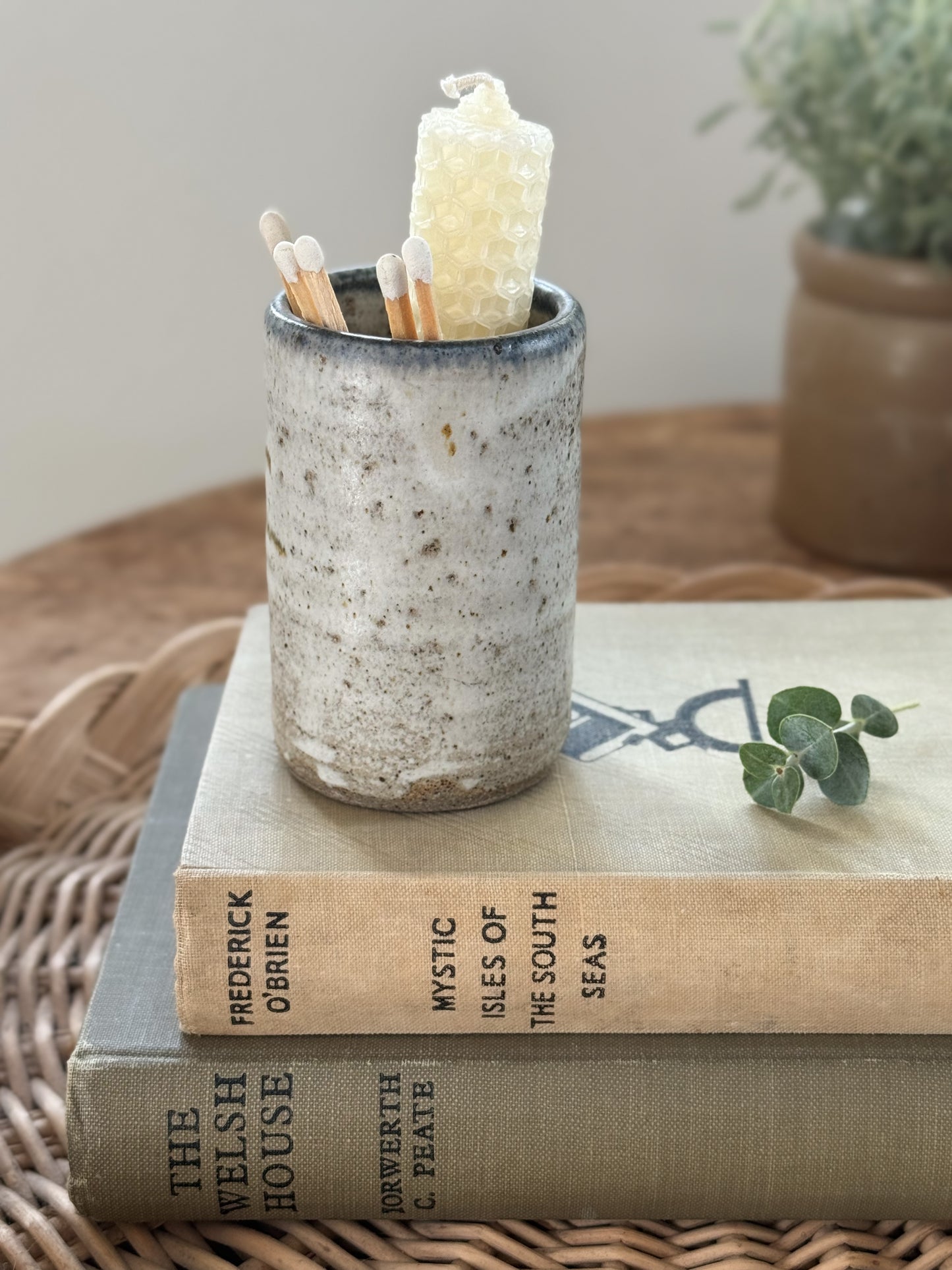Vintage Studio Pottery Match Pot / Pen Pot