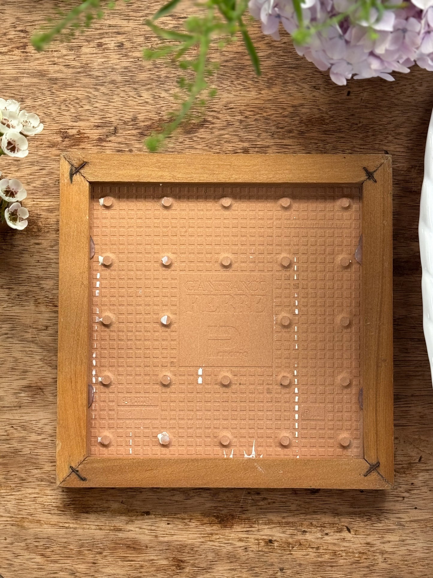 Vintage Hand-Painted Floral Tile Trivet