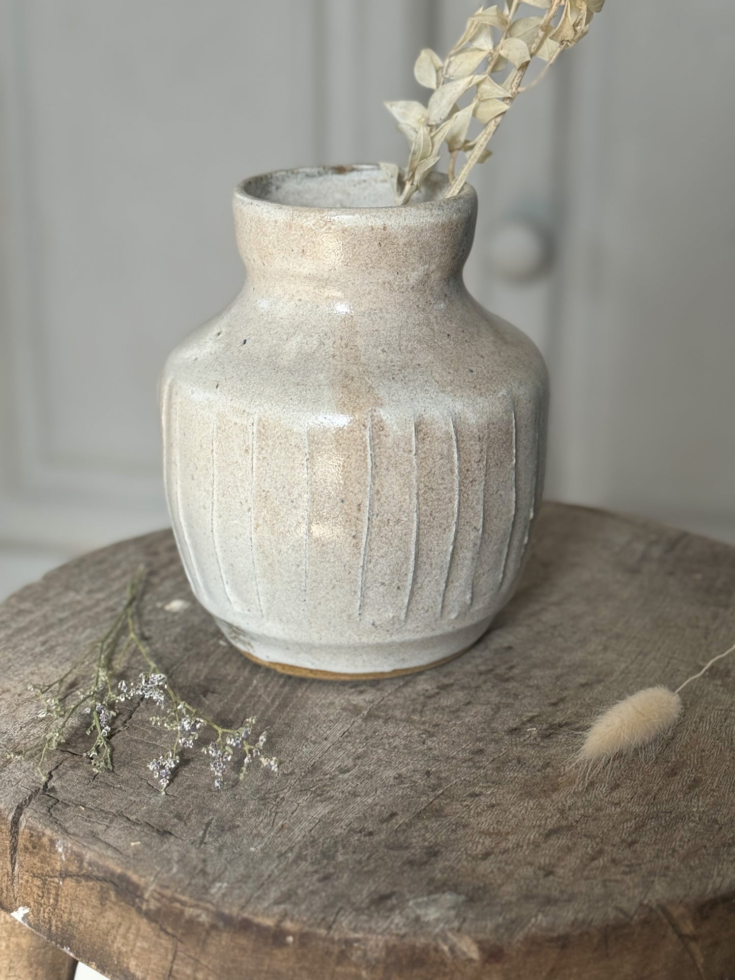 Studio Pottery Neutral Textured Pot