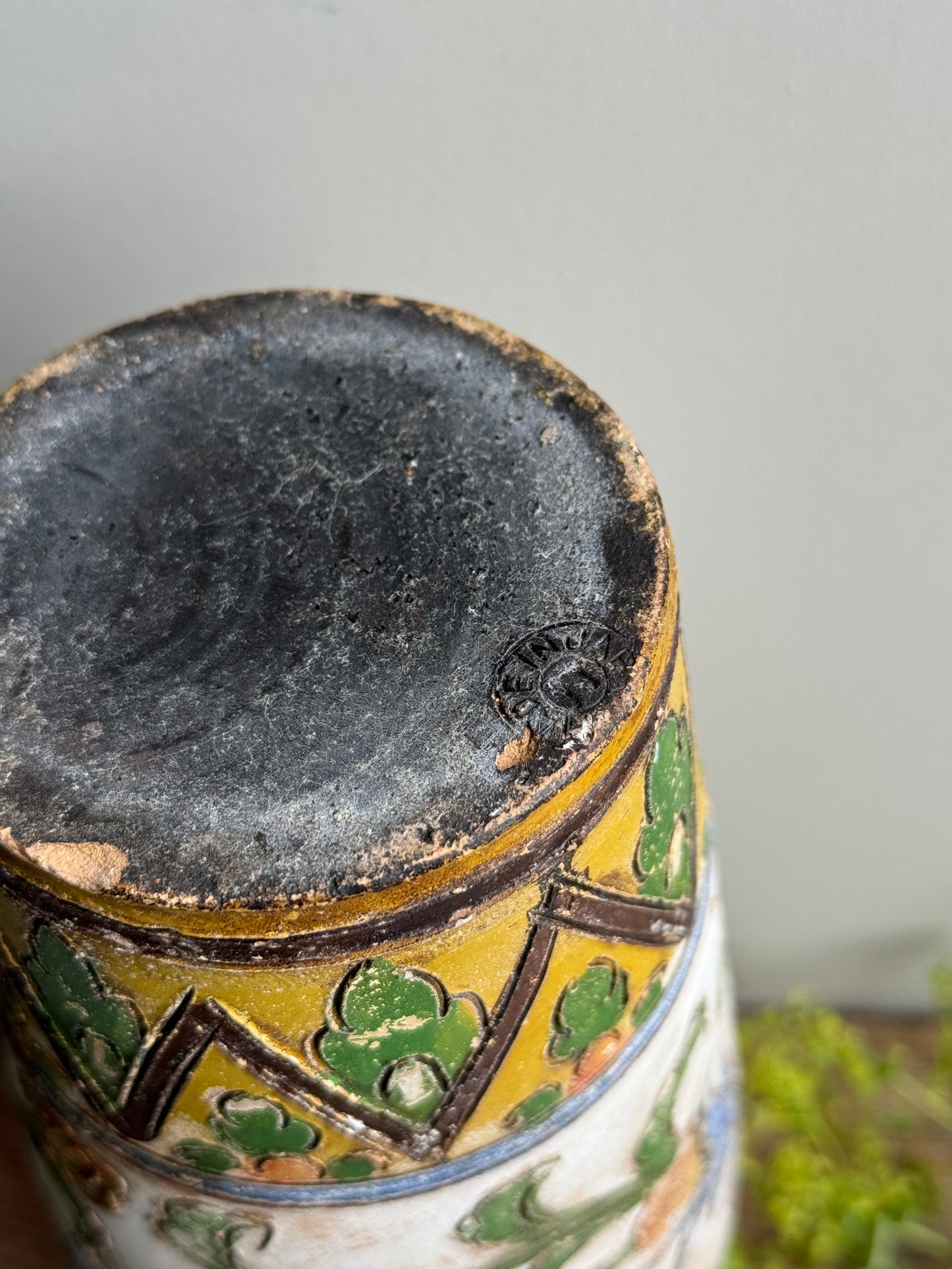 Japanese Mishima Pottery Floral Jug