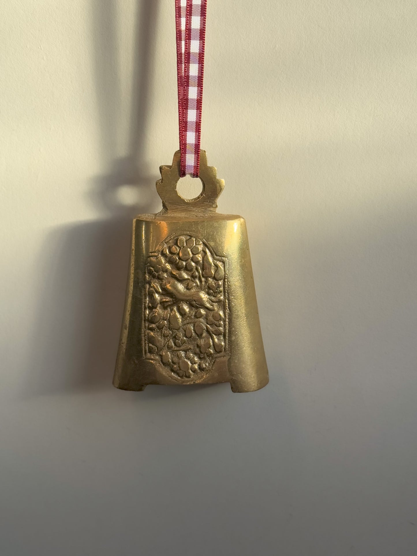 Vintage Solid Brass Bell • Fox & Flowers