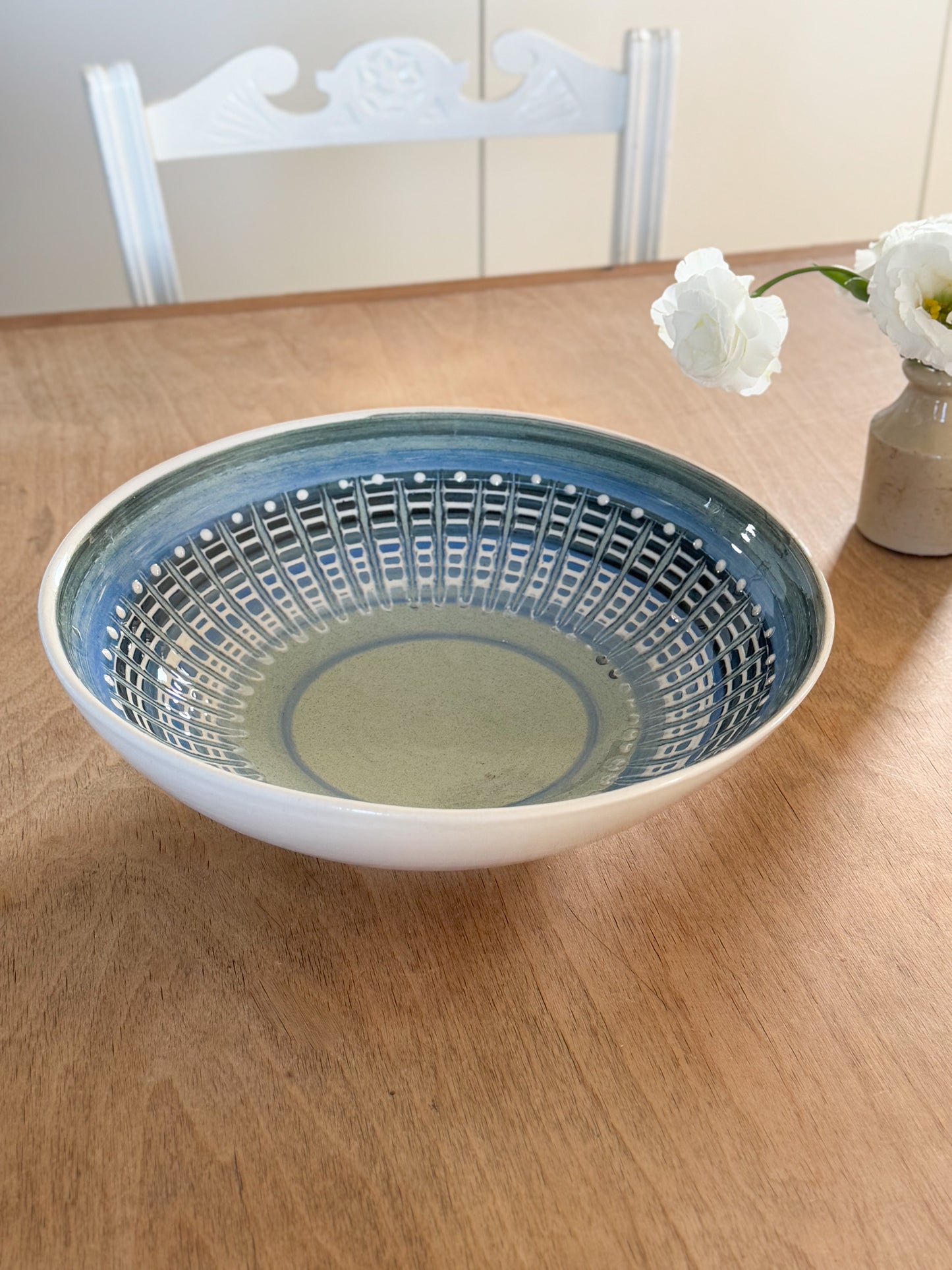 Rare Midcentury Large Welsh Studio Pottery Bowl • Rhys & Jean Powell, Llangollen, North Wales