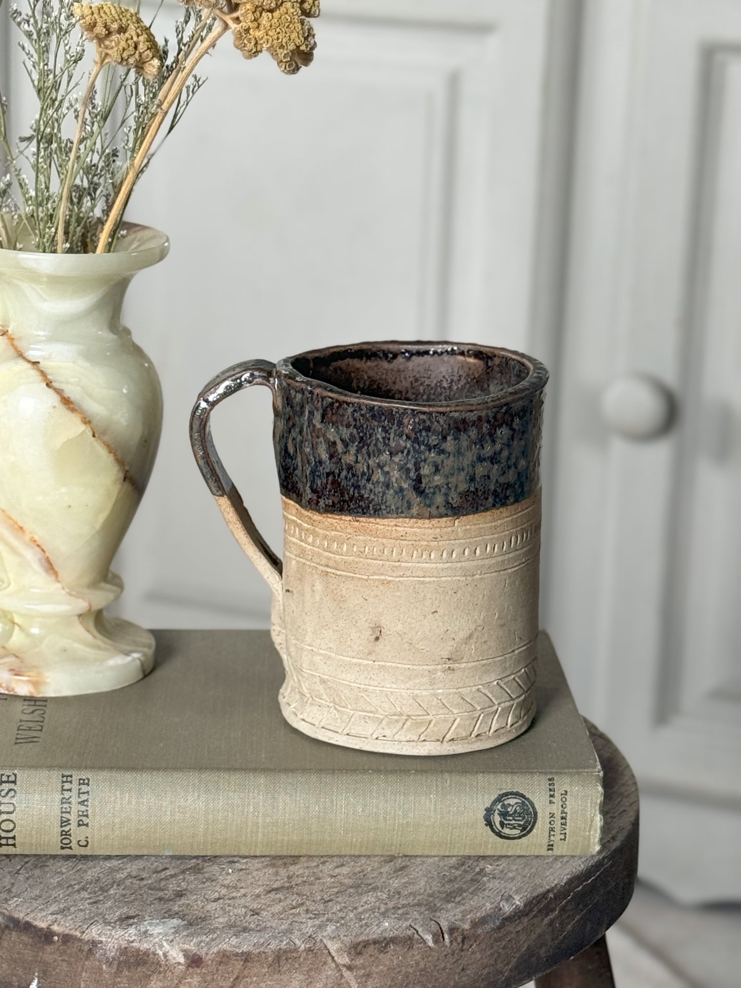 Textured Abstract Large Studio Pottery Mug