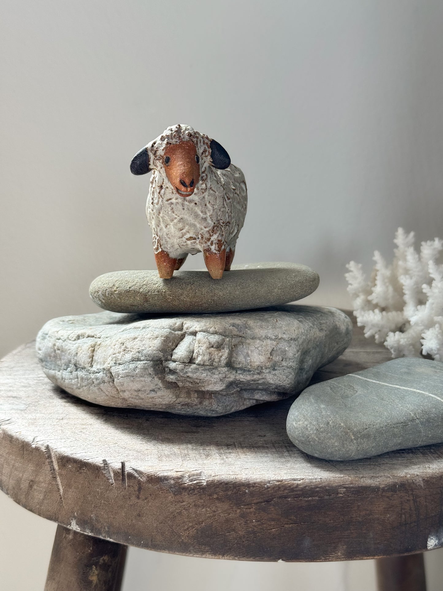Vintage Studio Pottery Sheep Sculpture