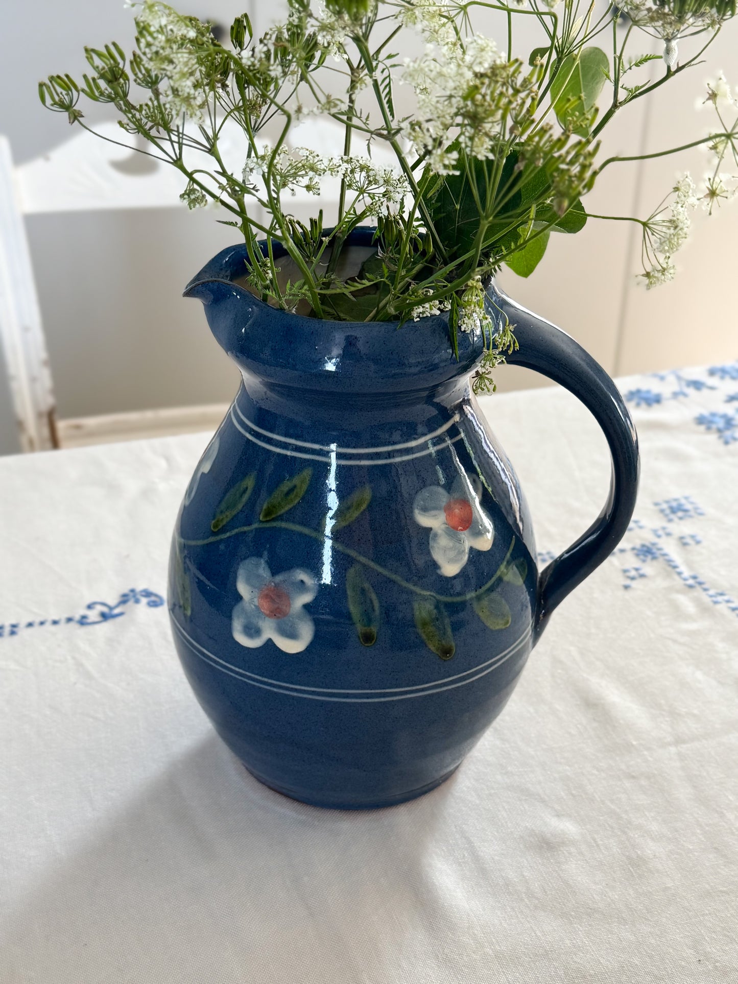 Vintage German Large Studio Pottery Floral Jug – Sourced in Prenzlauer Berg, Berlin