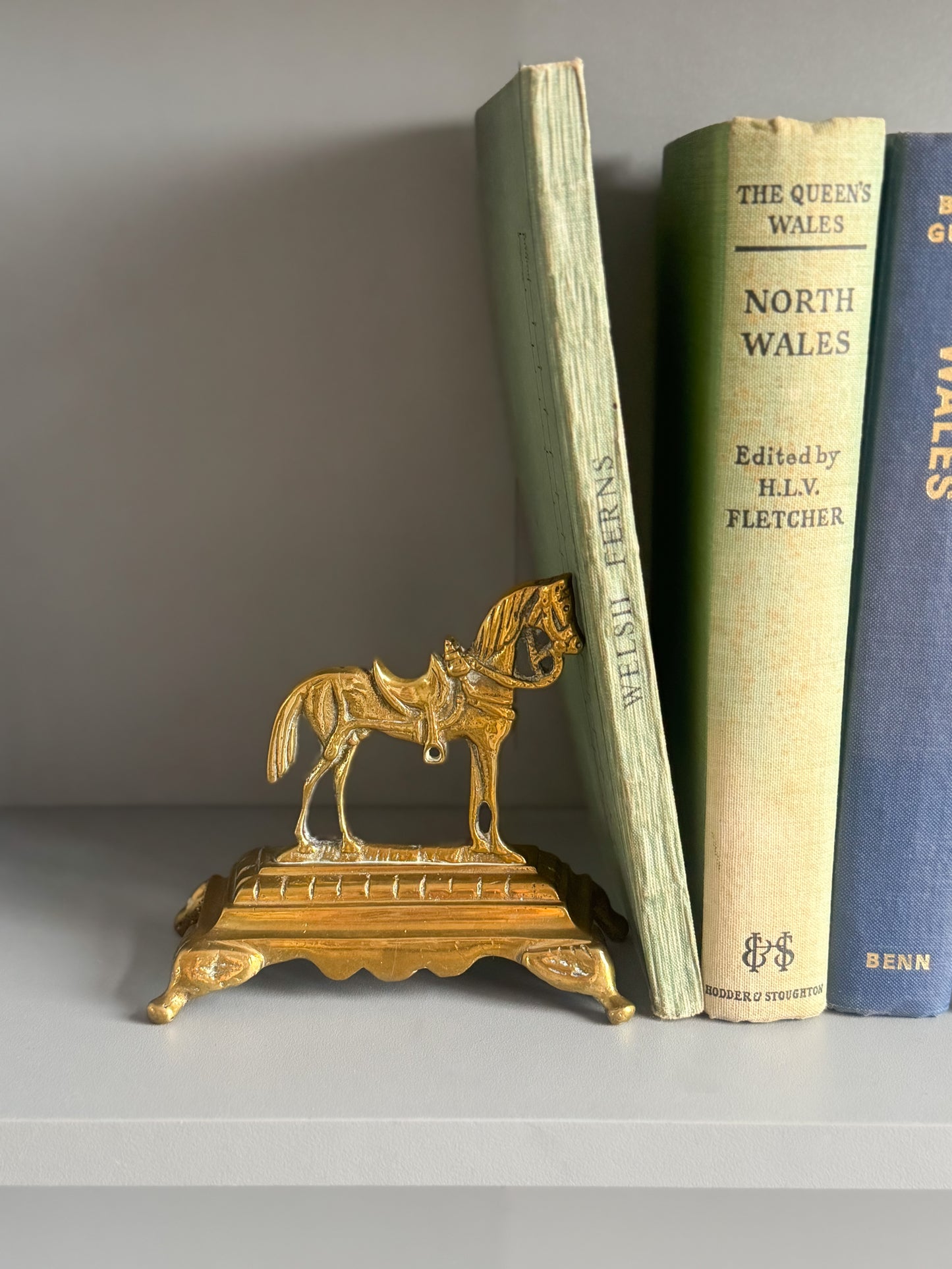 Vintage 1920s/30s Brass Horse Bookends • Fireside Fenders