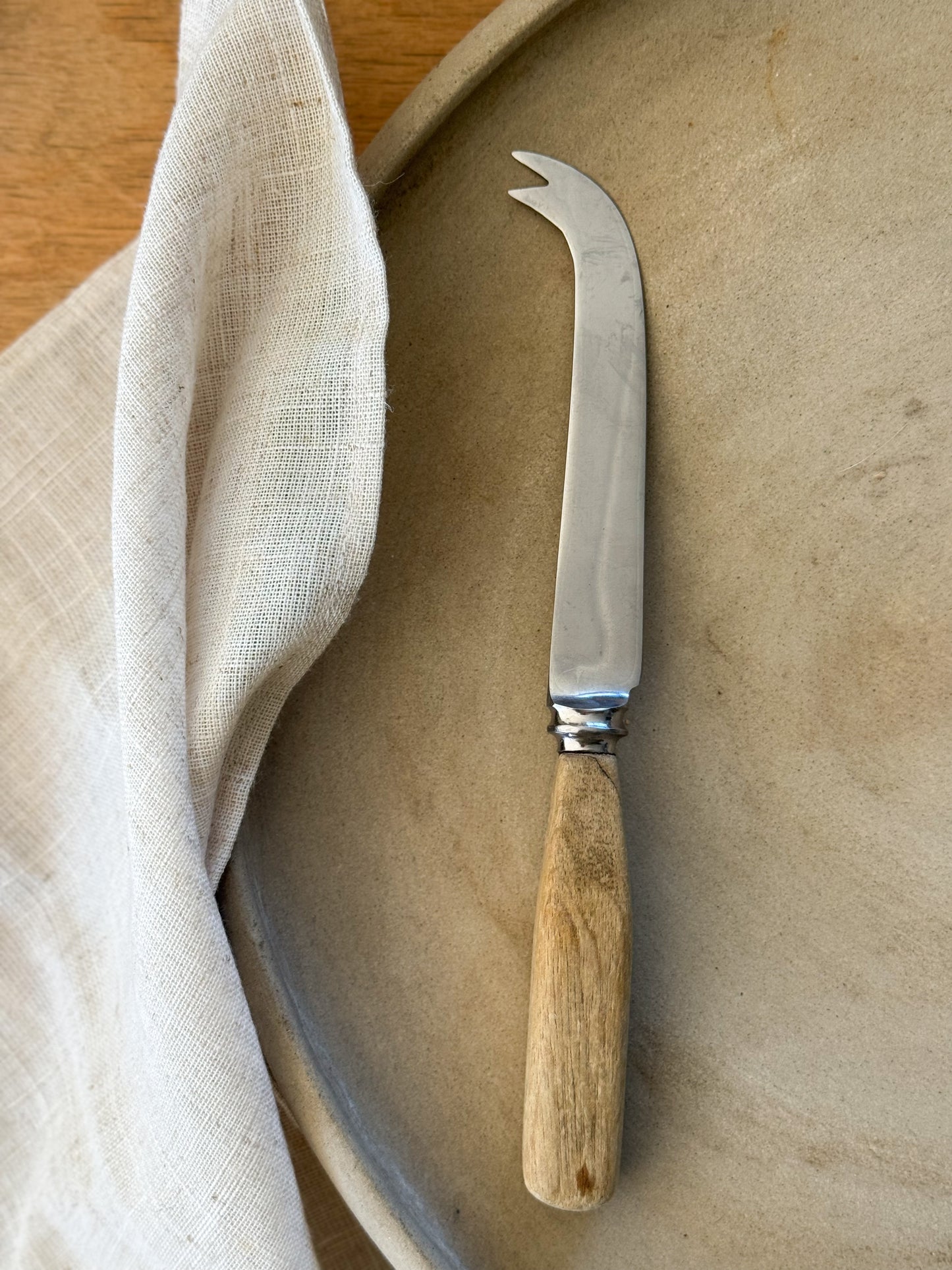 Vintage Wooden Cheese Knife, Stainless Steel, Jupiter Sheffield