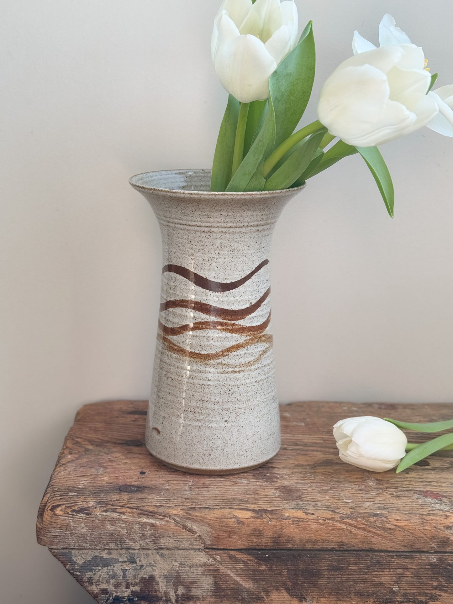Vintage Studio Pottery Abstract ‘Waves’ Vase