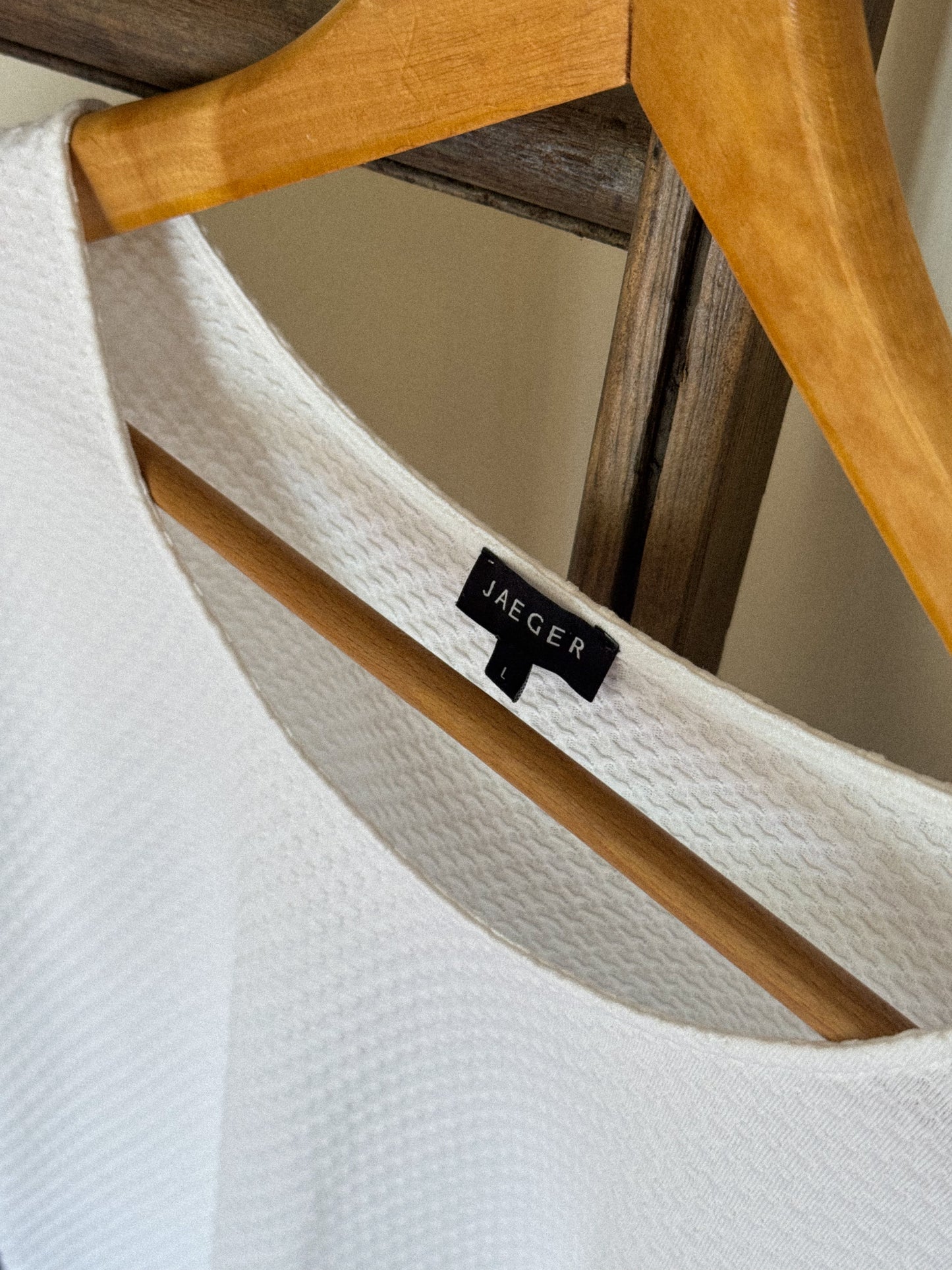 Jaeger Textured Cotton Top, Size L (Made in Portugal)