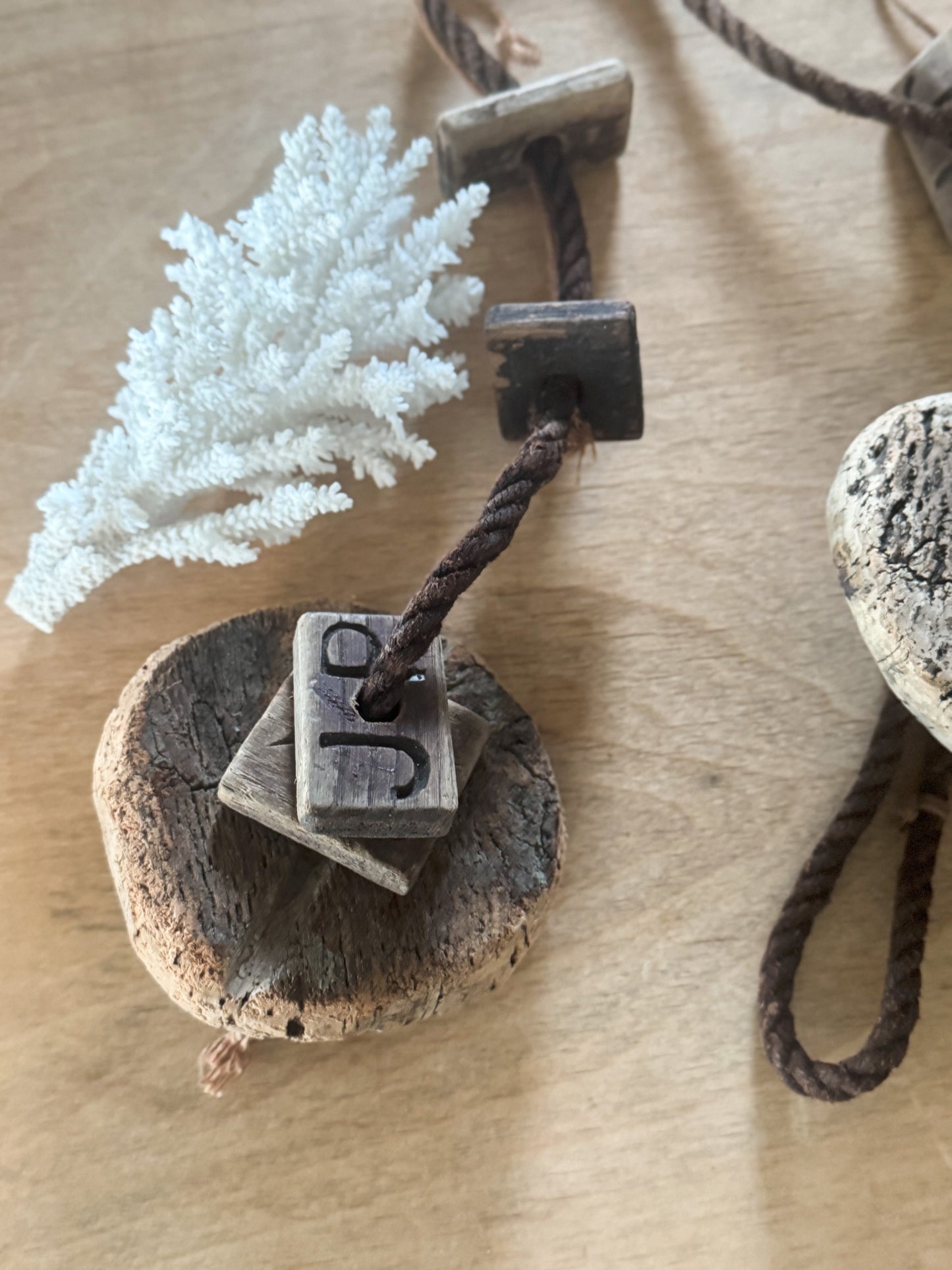Vintage French Fishing Boat Floats, Hand-Carved with Initials ‘JP’