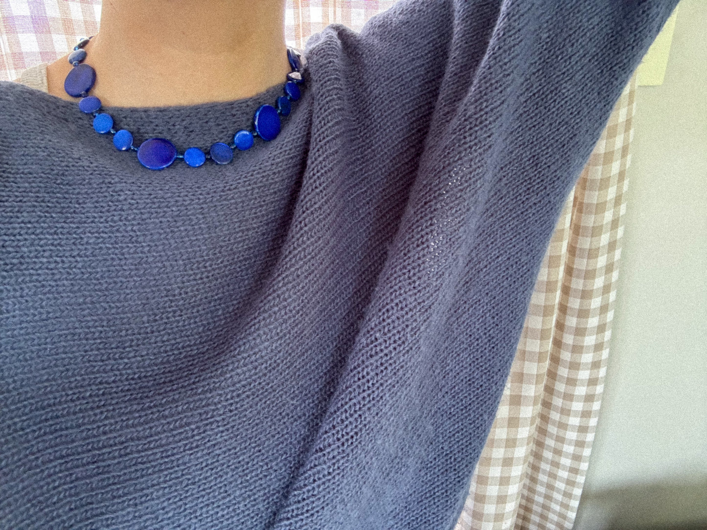 Vintage Cobalt Glass Bead Necklace