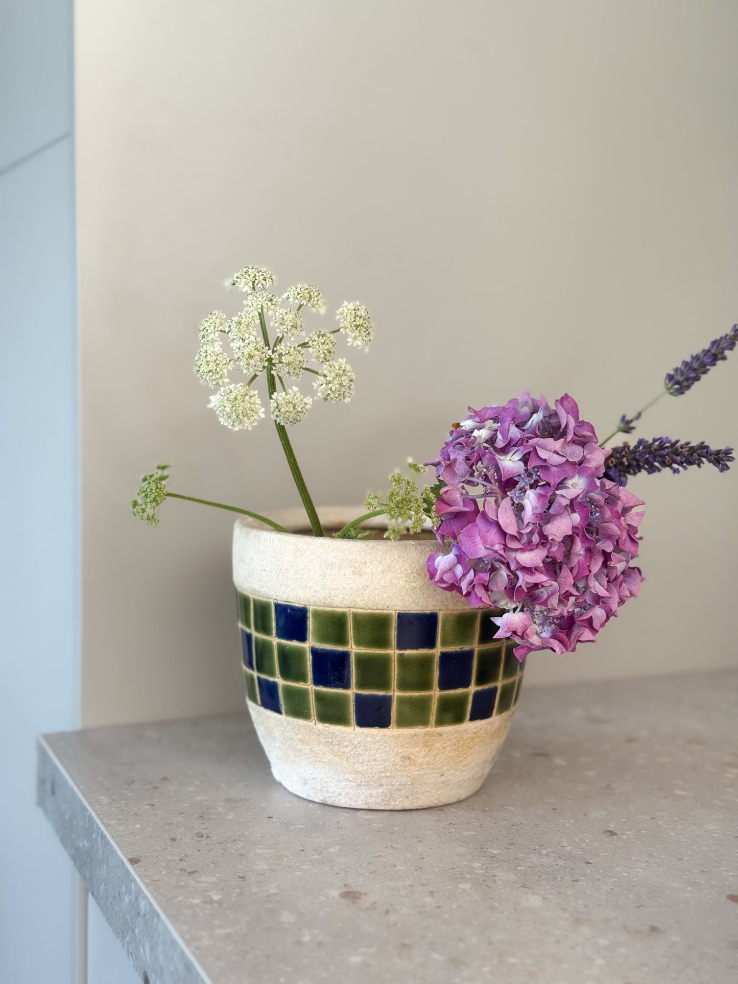 Vintage Midcentury Handmade Mosaic Planter