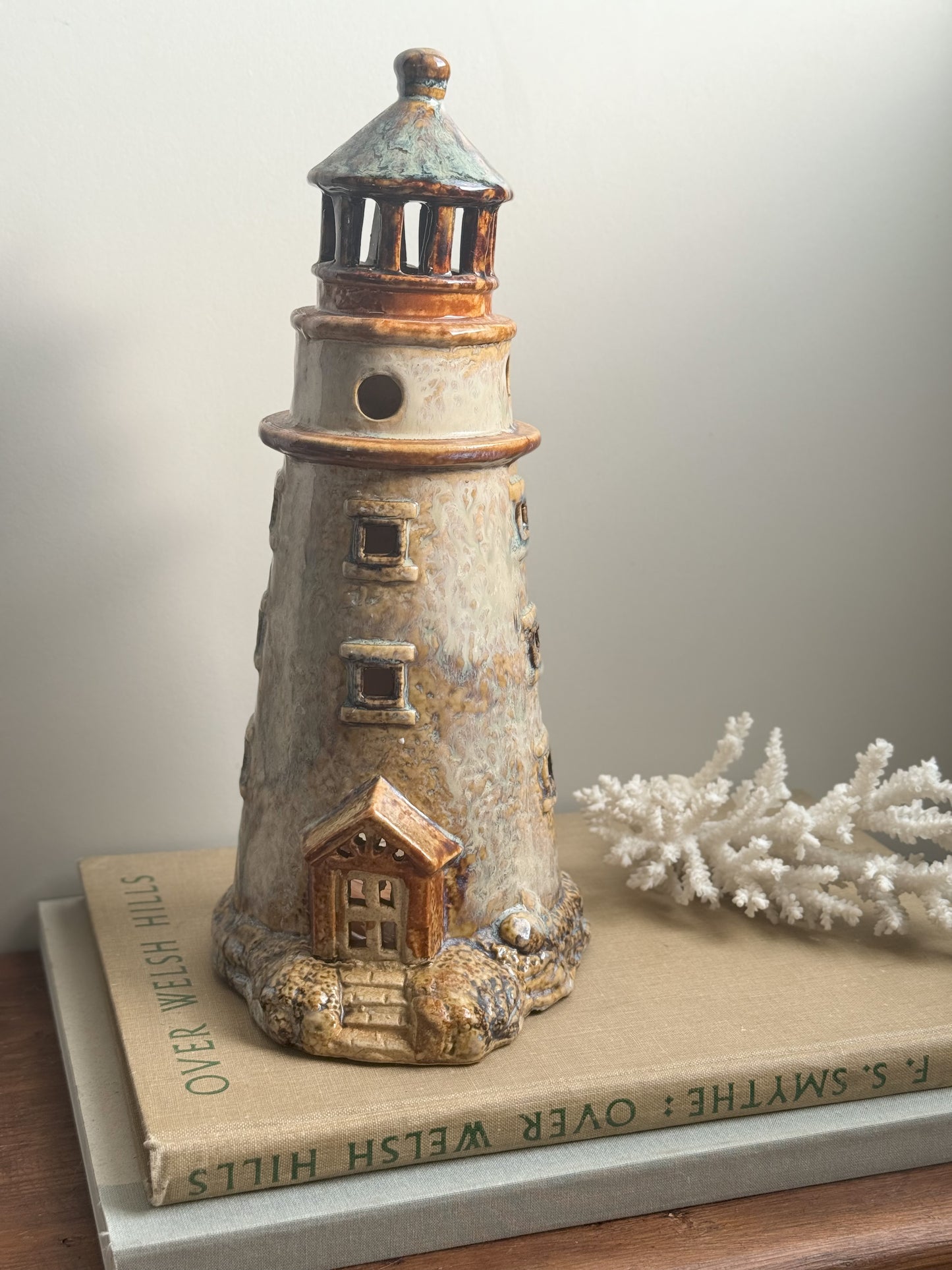 Vintage Studio Pottery Lighthouse Sculpture • Tealight Holder