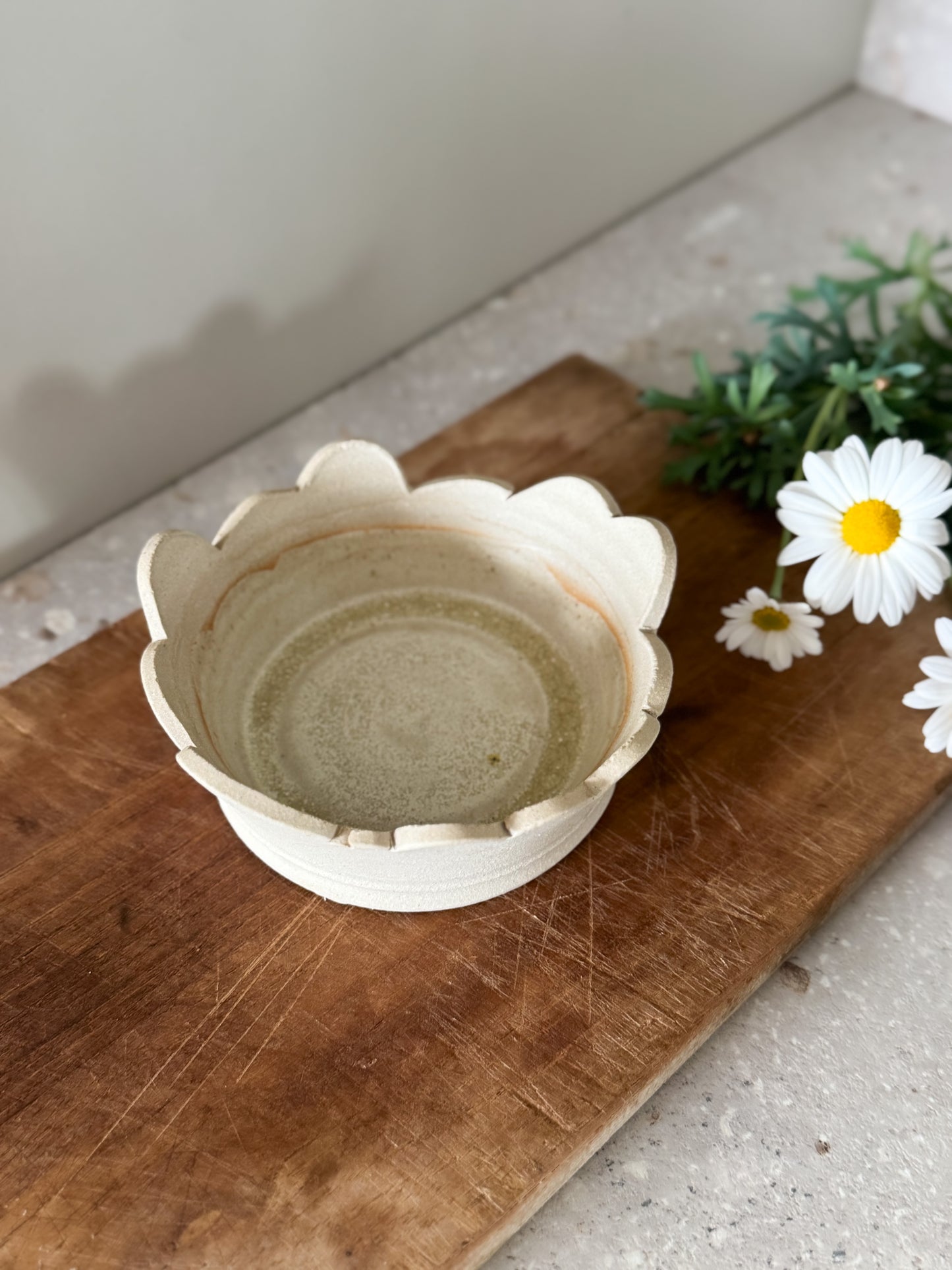Vintage Scalloped Studio Pottery Dish