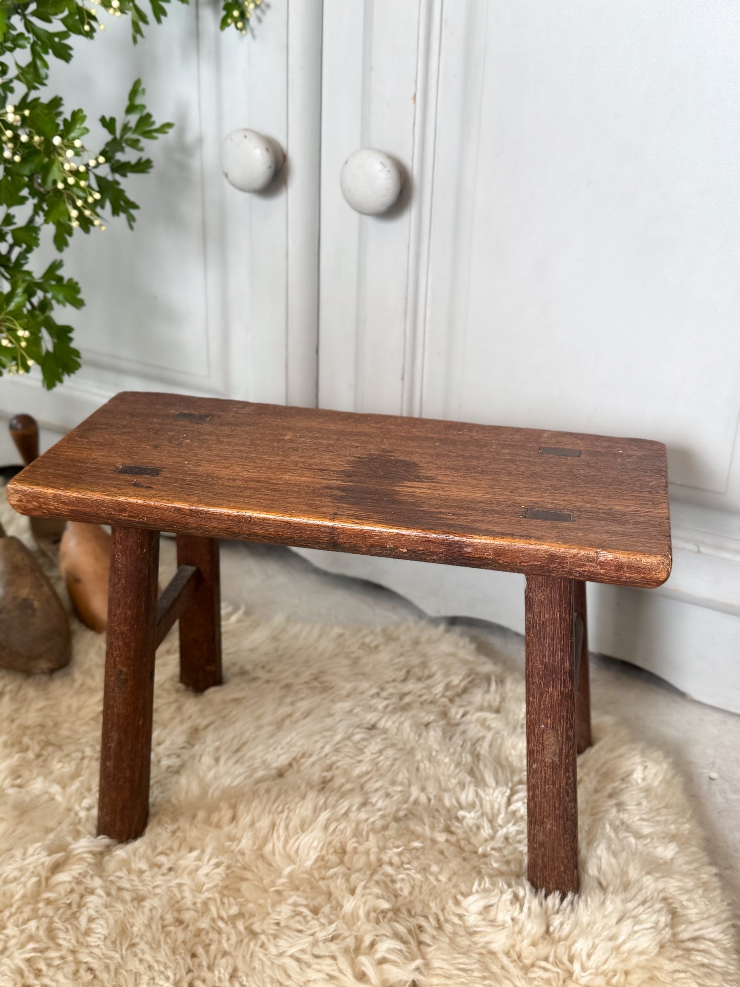 Vintage Handmade Wooden Stool