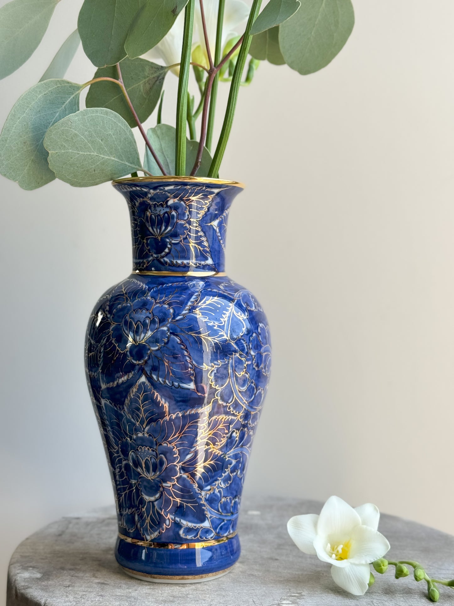 Vintage Chinese Floral Porcelain Vase