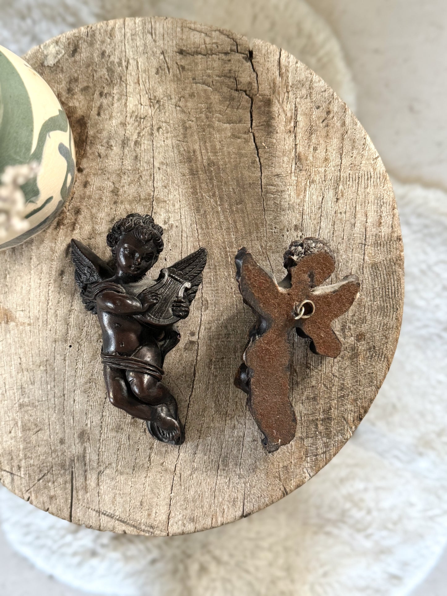 Pair of Vintage French Terracotta Cherubs (c.1940s/50s)