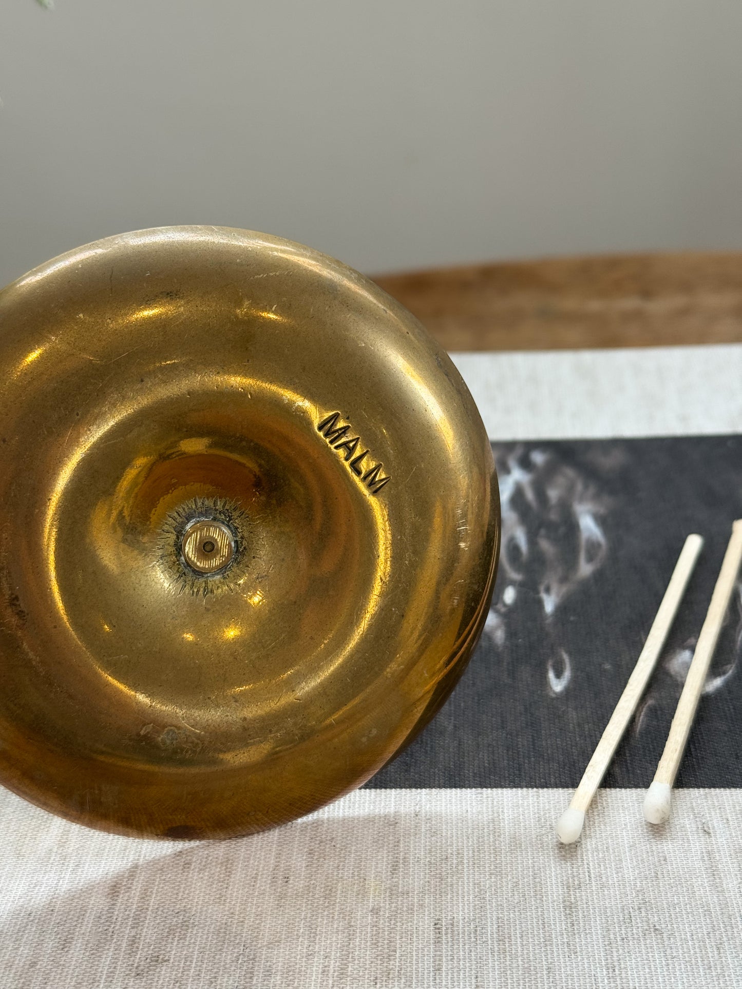 Vintage Midcentury Swedish Brass ‘Twist & Lift’ Chamberstick - MALM