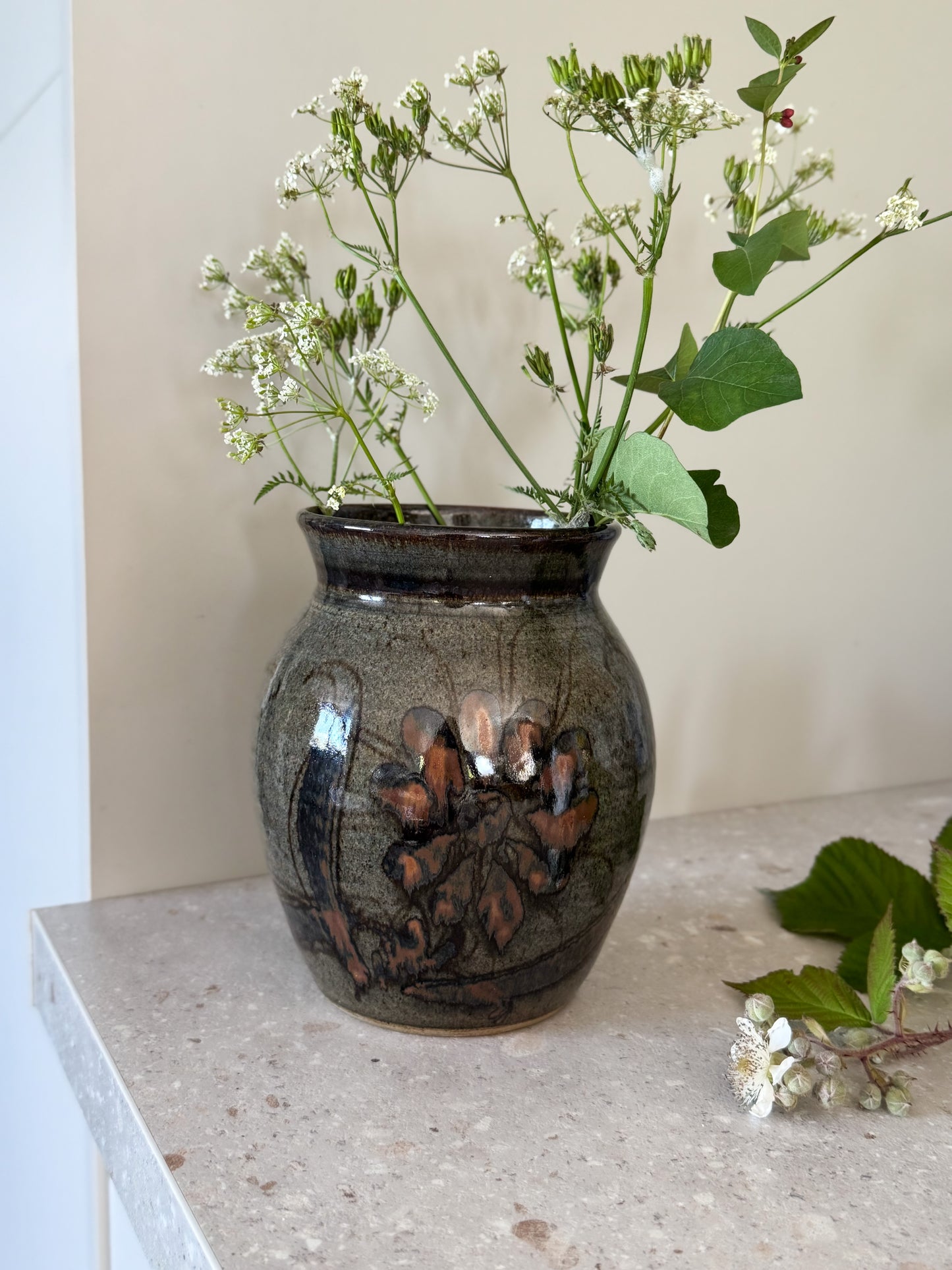 Rare Vintage 1980s Welsh Studio Pottery Vessel by Vicky Buxton, Conway, North Wales