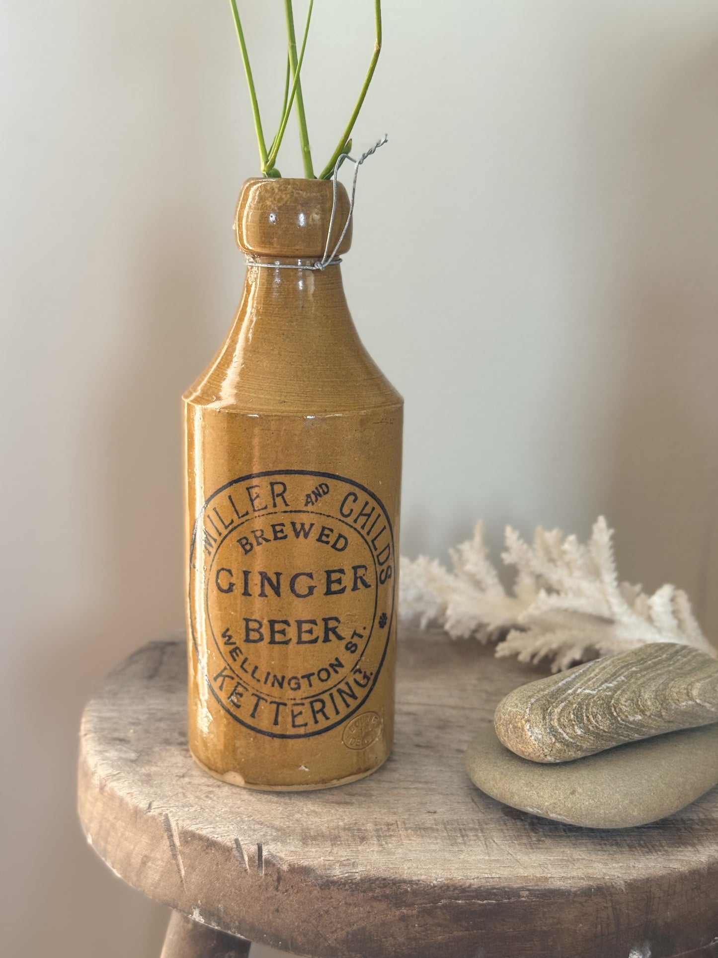 Antique J. Miller & Childs Ginger Beer Bottle | Bourne Denby Pottery, Early 20th Century