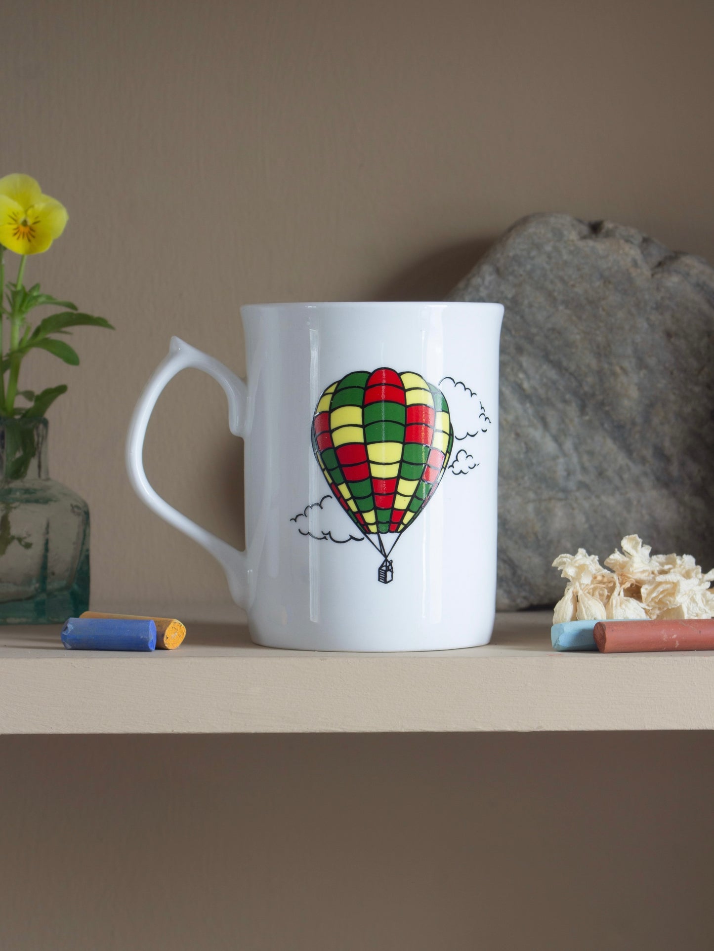 Vintage Fine Bone China Hot Air Balloon Mug • Made in England