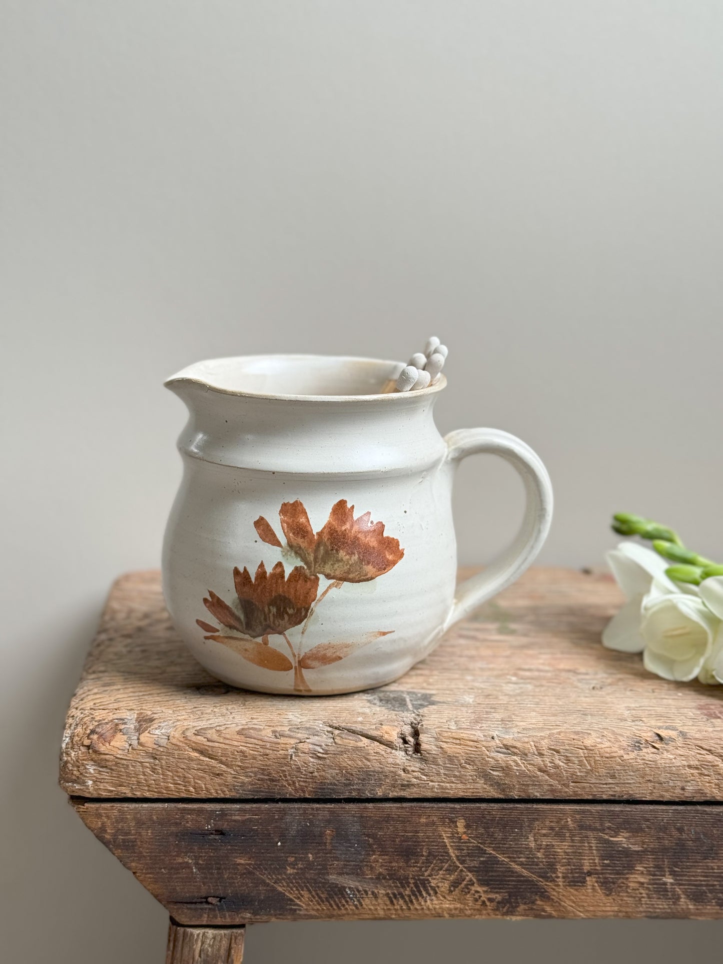 Abstract Floral Studio Pottery Creamer