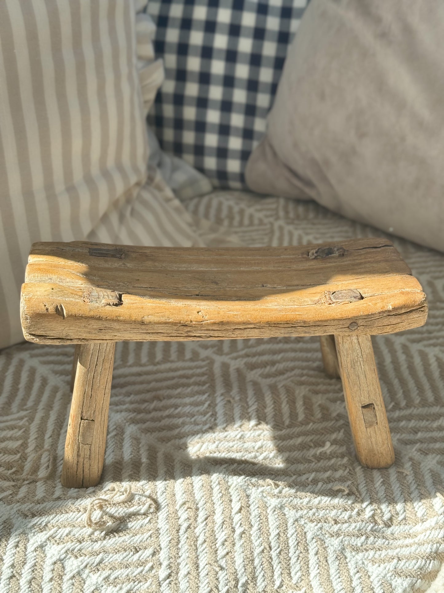 Vintage Tiny Elm Stool (Option 2)