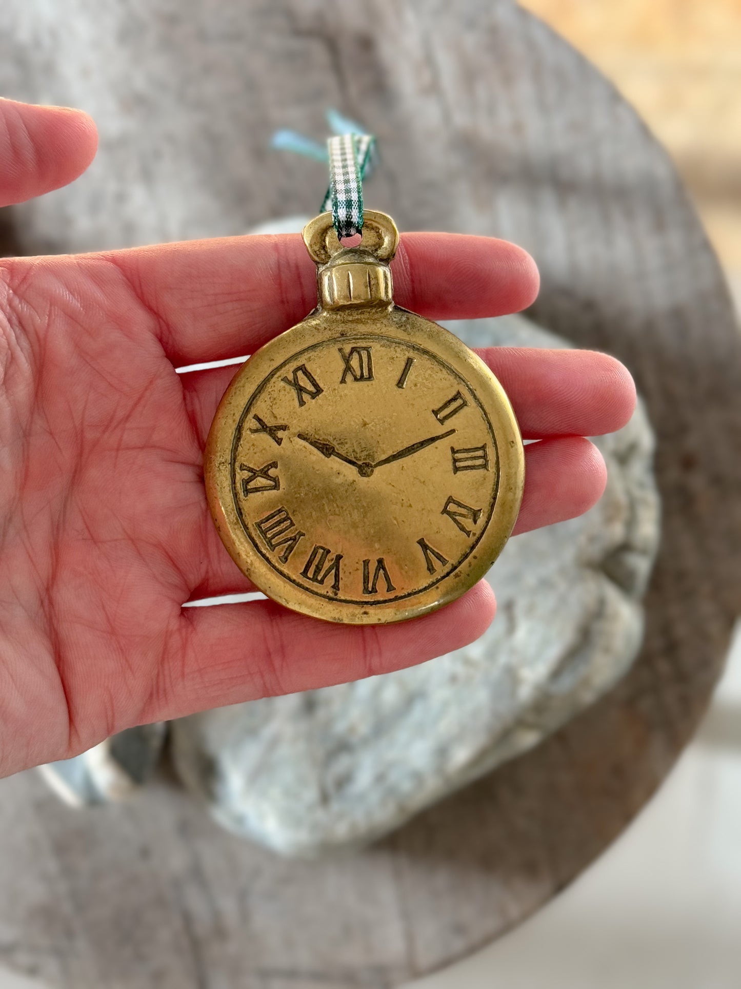 Vintage Solid Brass Decorative Pocket Watch