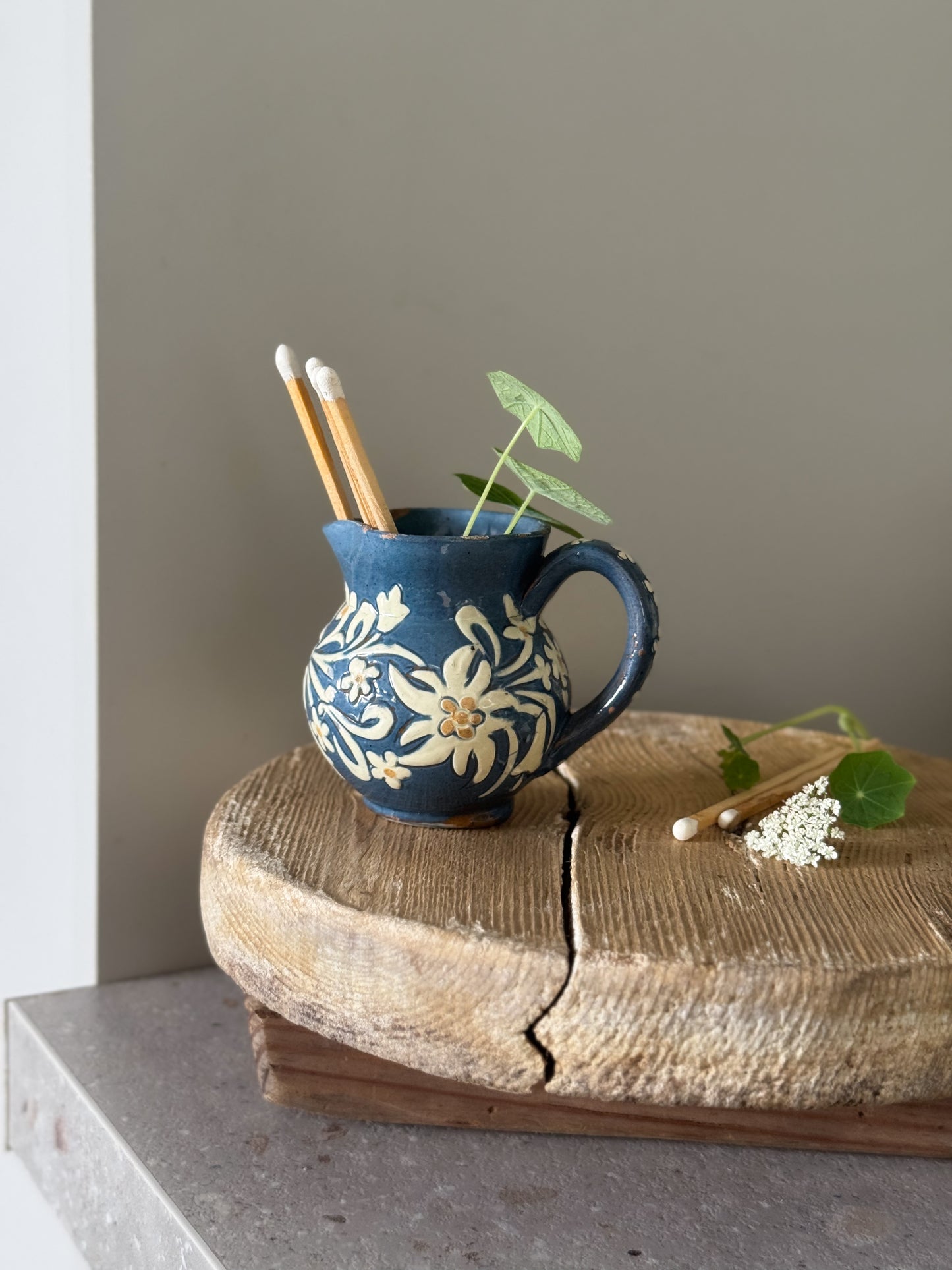 Antique Swiss Thun Floral Creamer, c.1920s