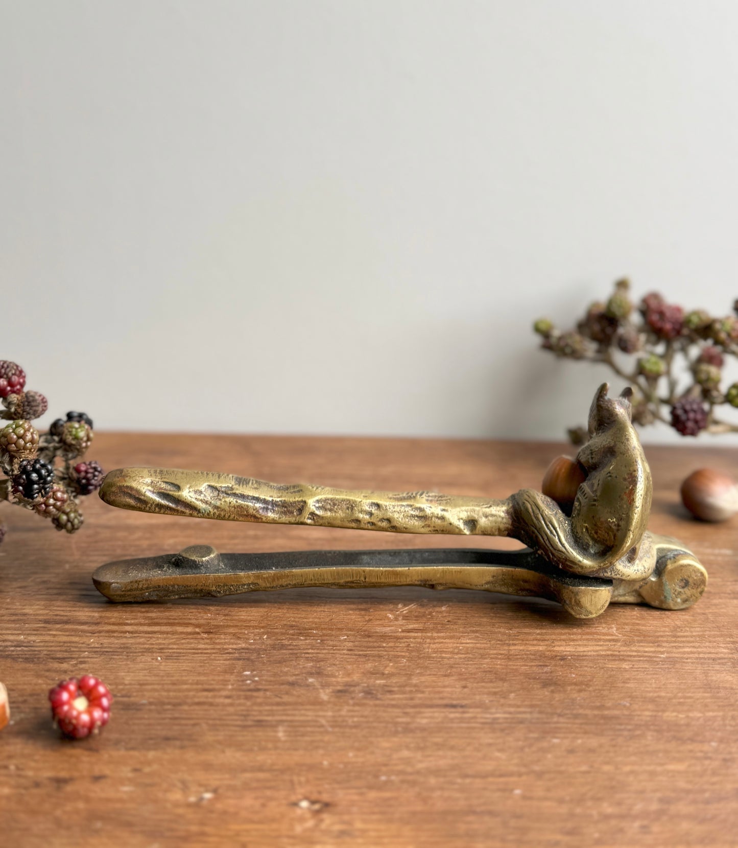 Antique Brass Squirrel Nutcracker
