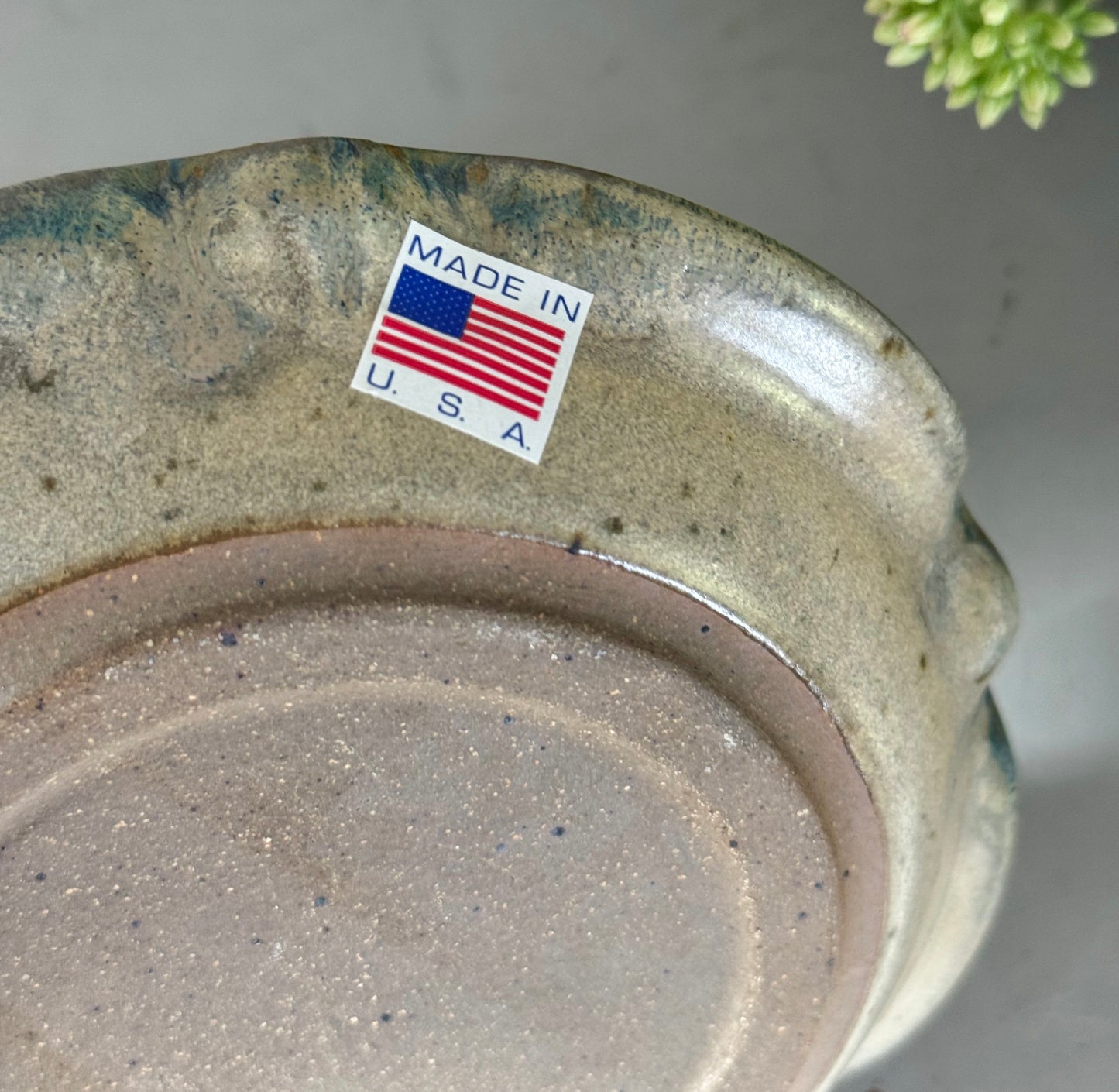 Vintage Studio Pottery Crackle-Glaze Candle Holder