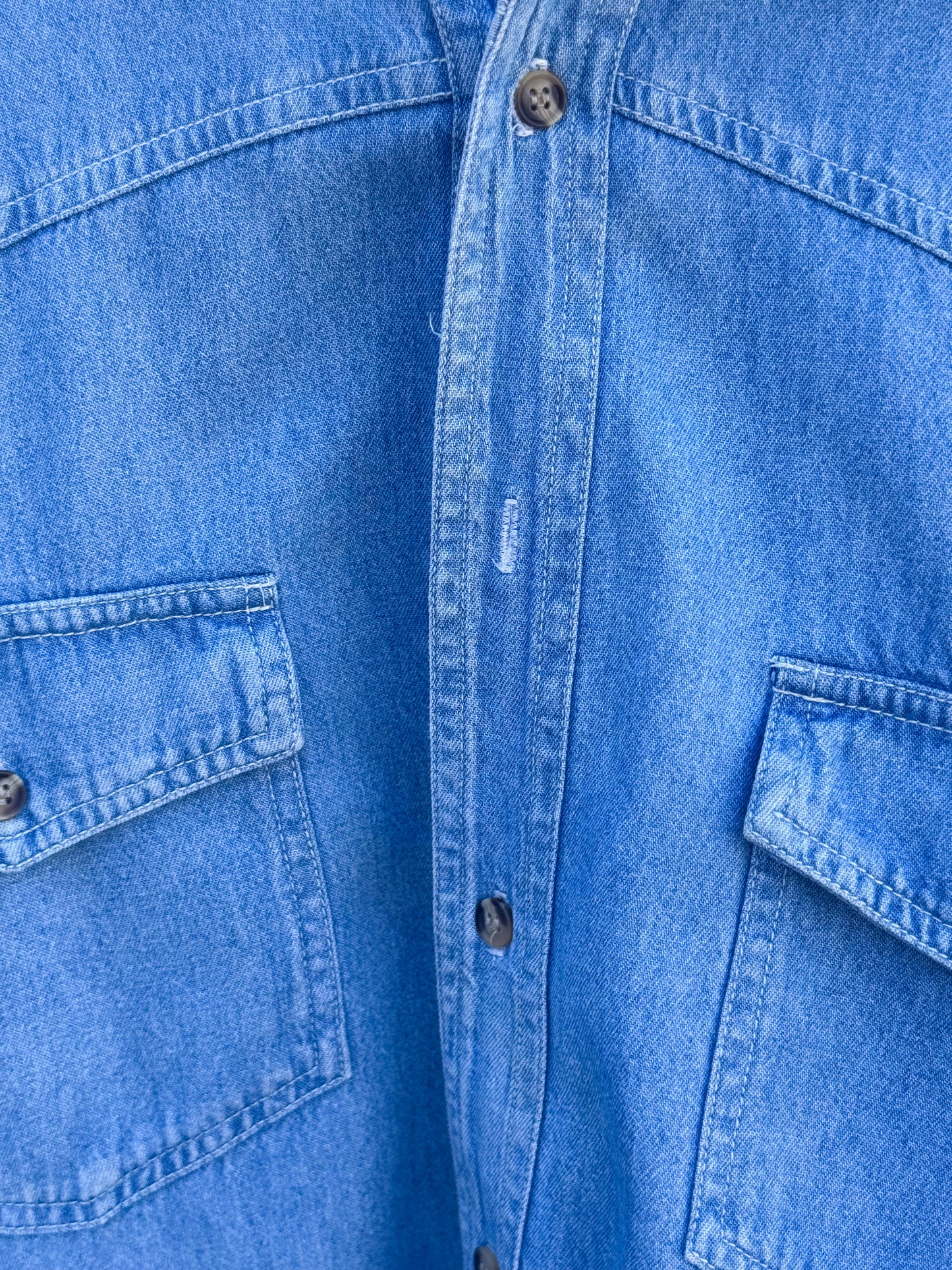 Vintage 1980s 100% Cotton Denim Shirt by Red Ridge, Size M