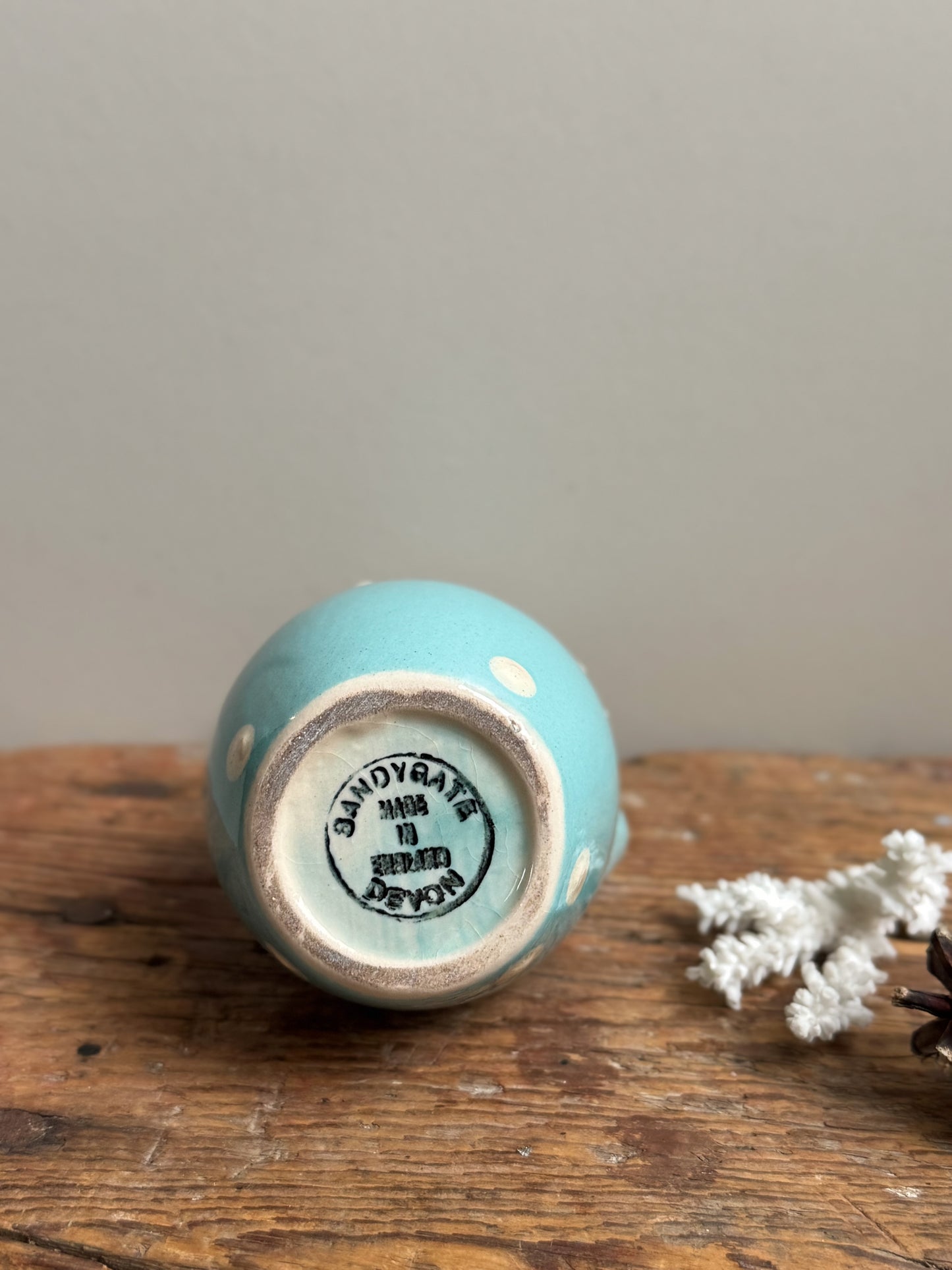 Vintage 1950s Polka Dot Slipware Jug - Sandygate Pottery, Devon