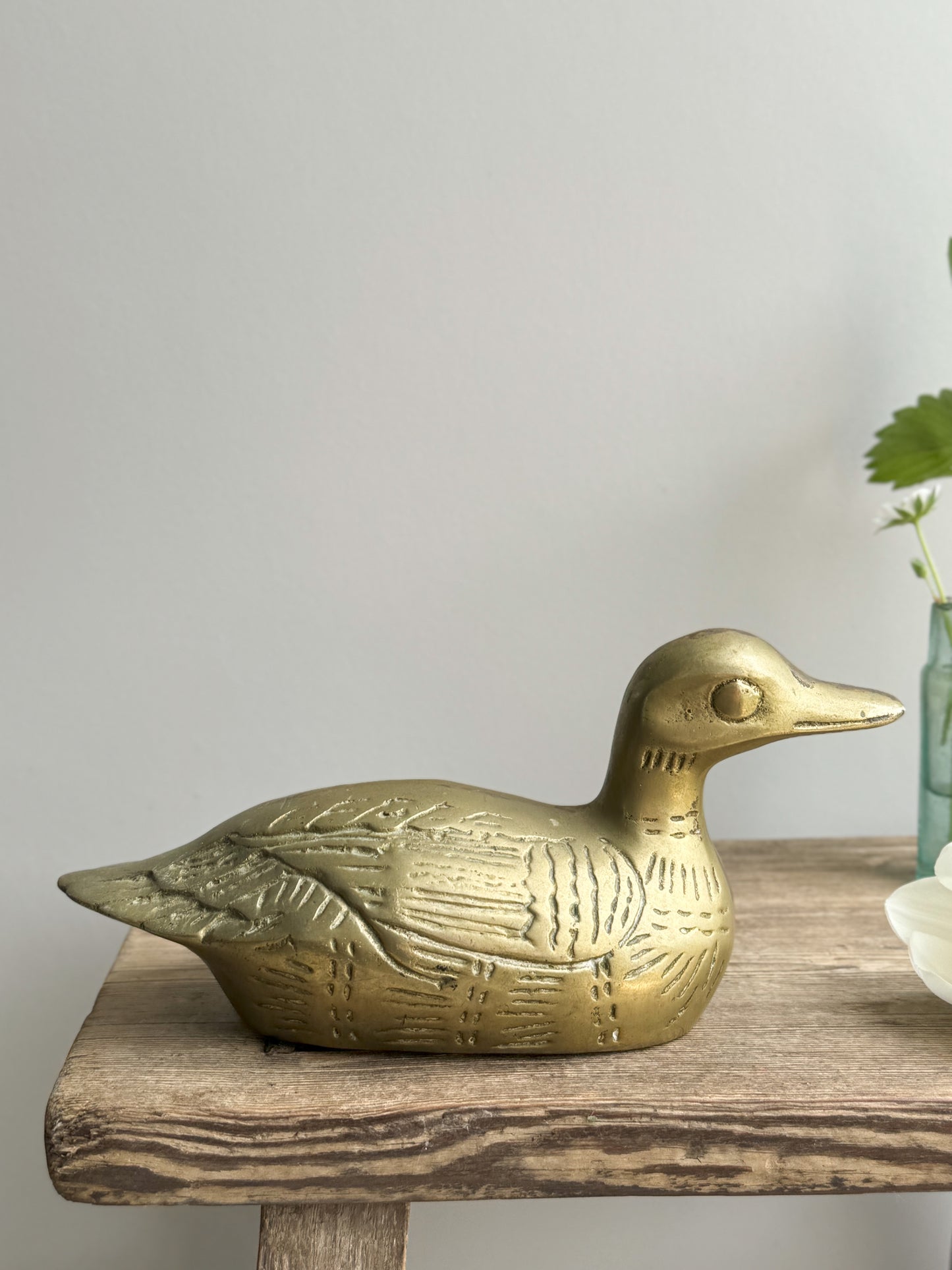 Vintage Solid Brass Duck