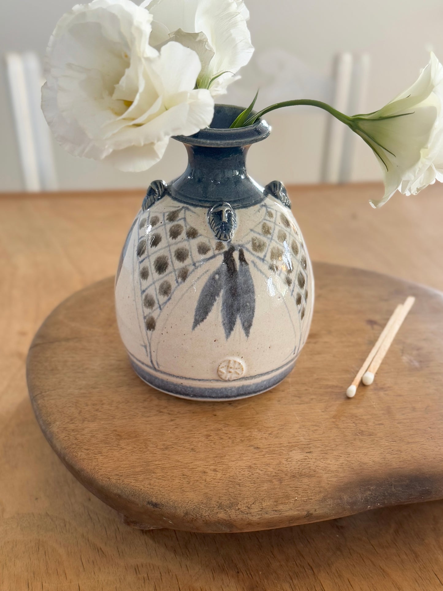 Abstract Studio Pottery Bottle Vase by Stephen Smith