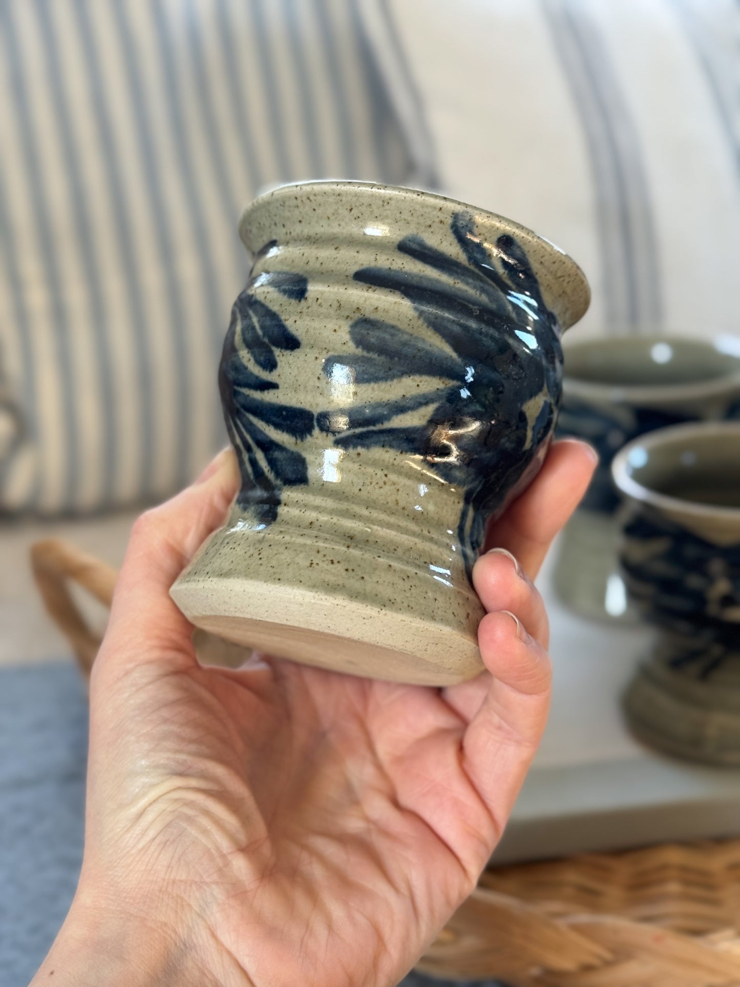Vintage Welsh Studio Pottery Tumblers by Begelly Pottery • Set of 6