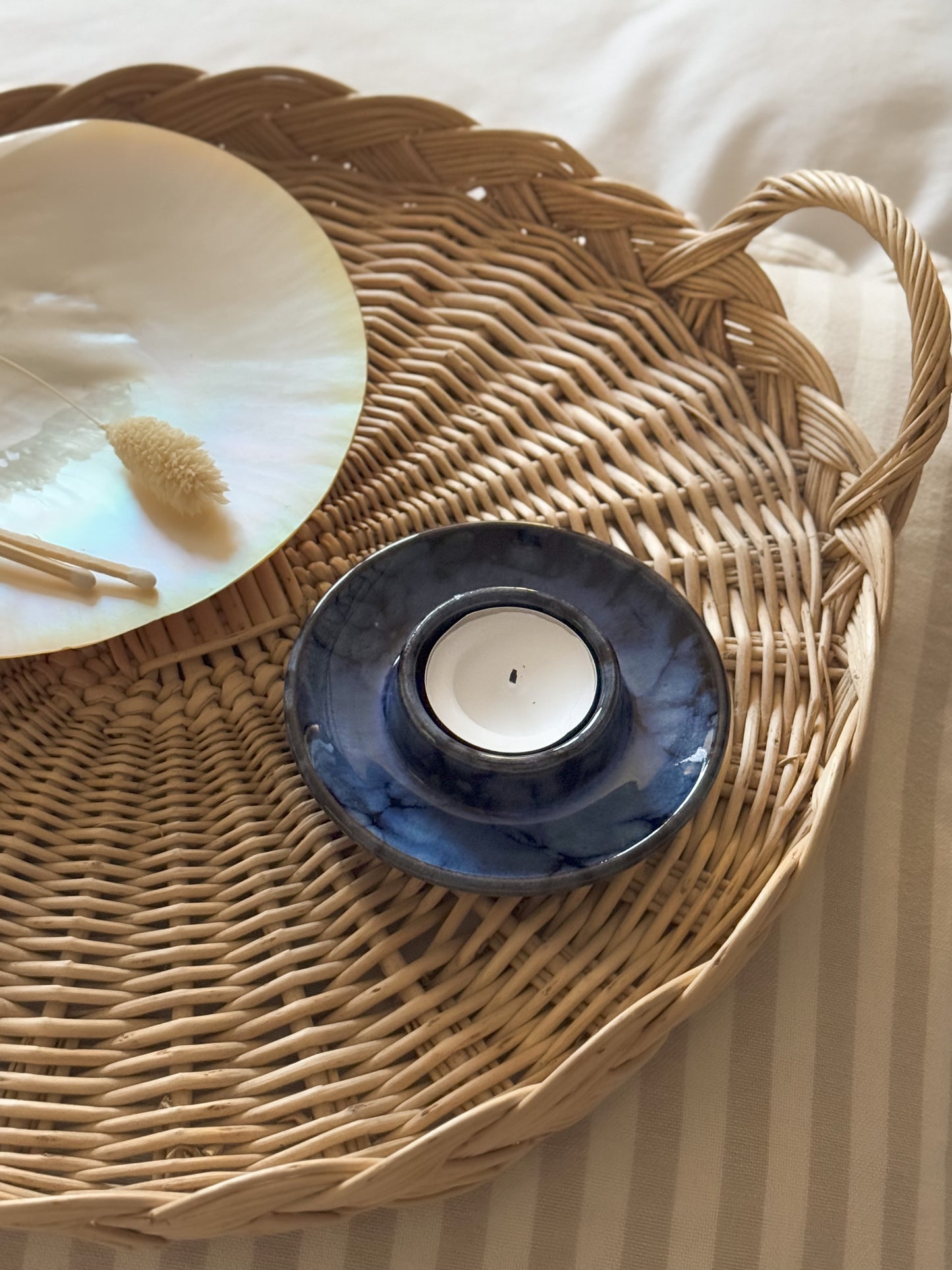 Vintage Ewenny Welsh Studio Pottery Tea-Light Holder