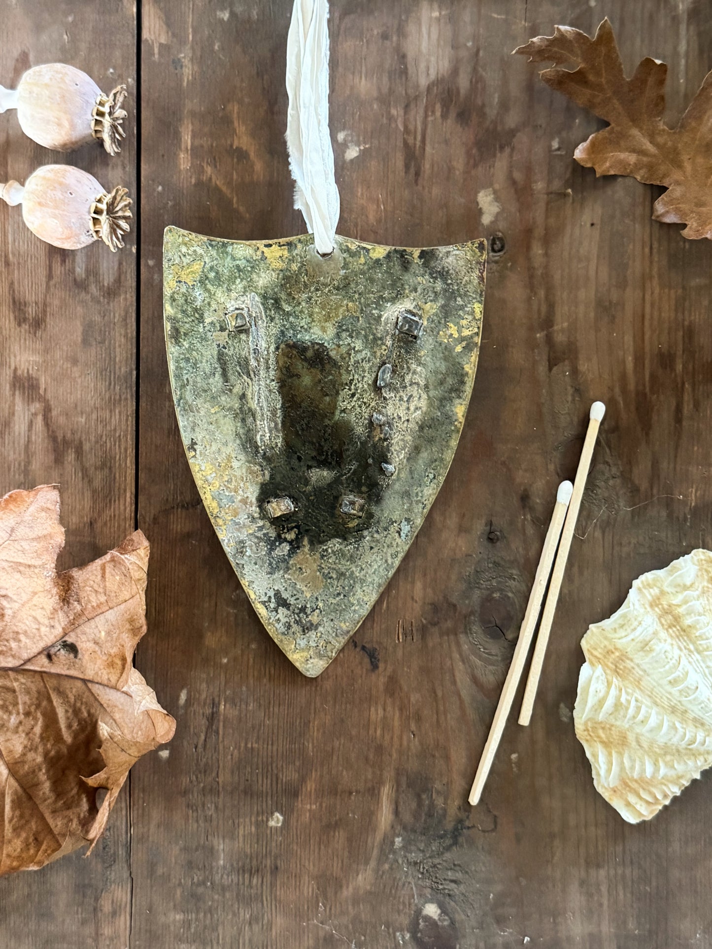 Antique 19th Century Handmade Brass Spill Holder Wall Pocket