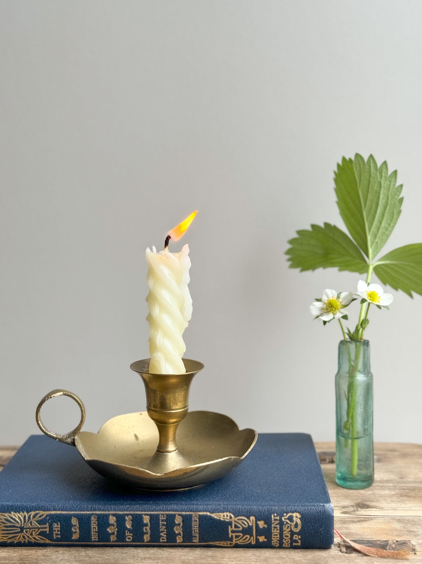 Vintage Brass Scalloped Chamberstick