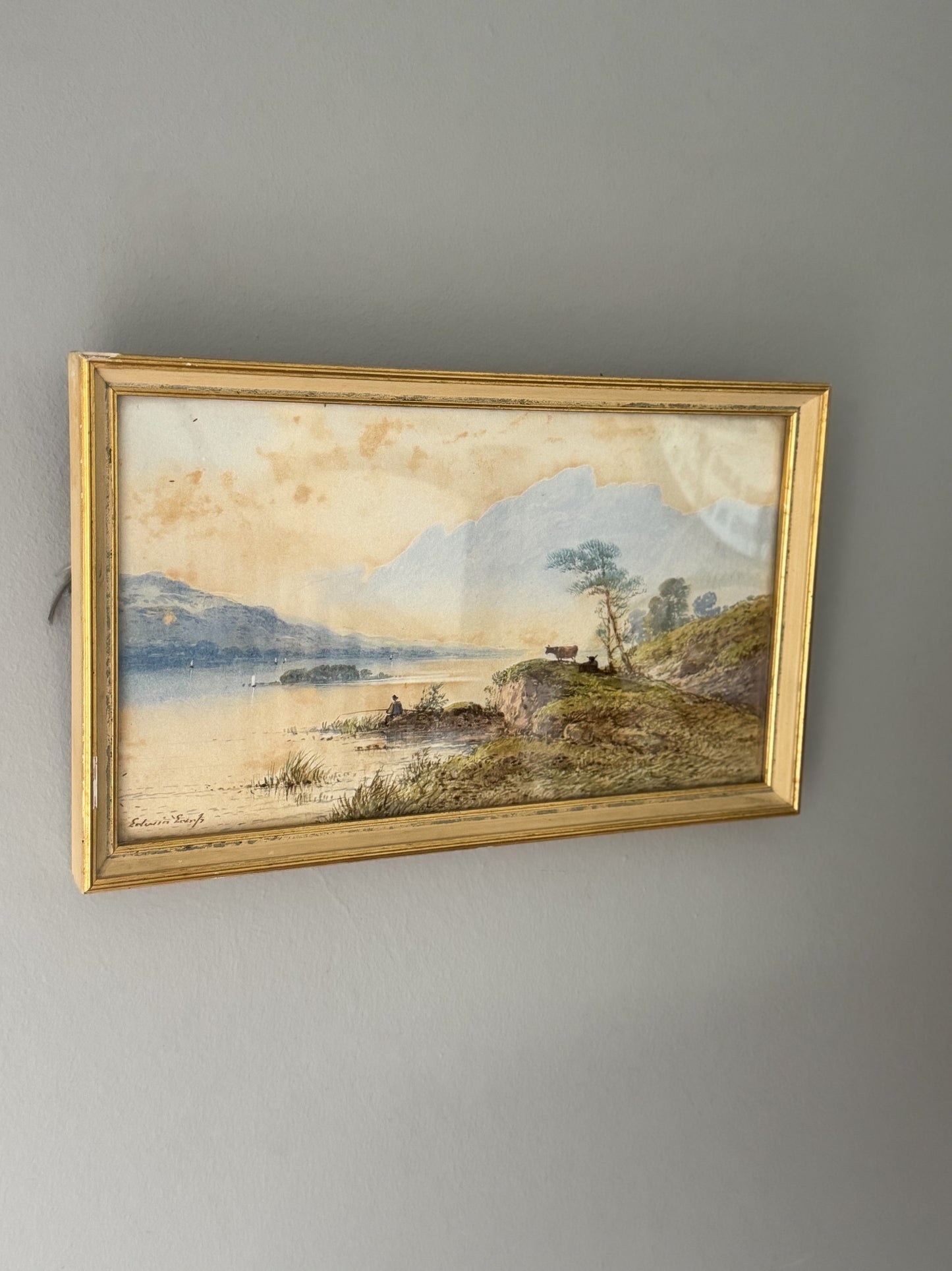 Antique Edwin Earp Original Framed Watercolour Painting • Highland Landscape