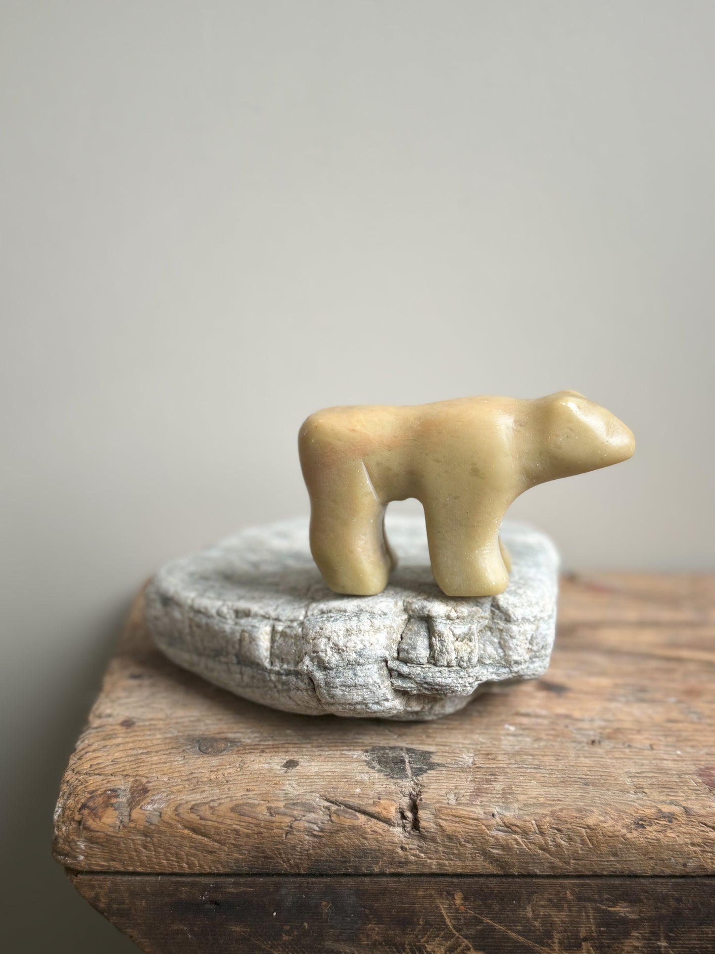 Vintage Hand-Carved Polished Soapstone Polar Bear